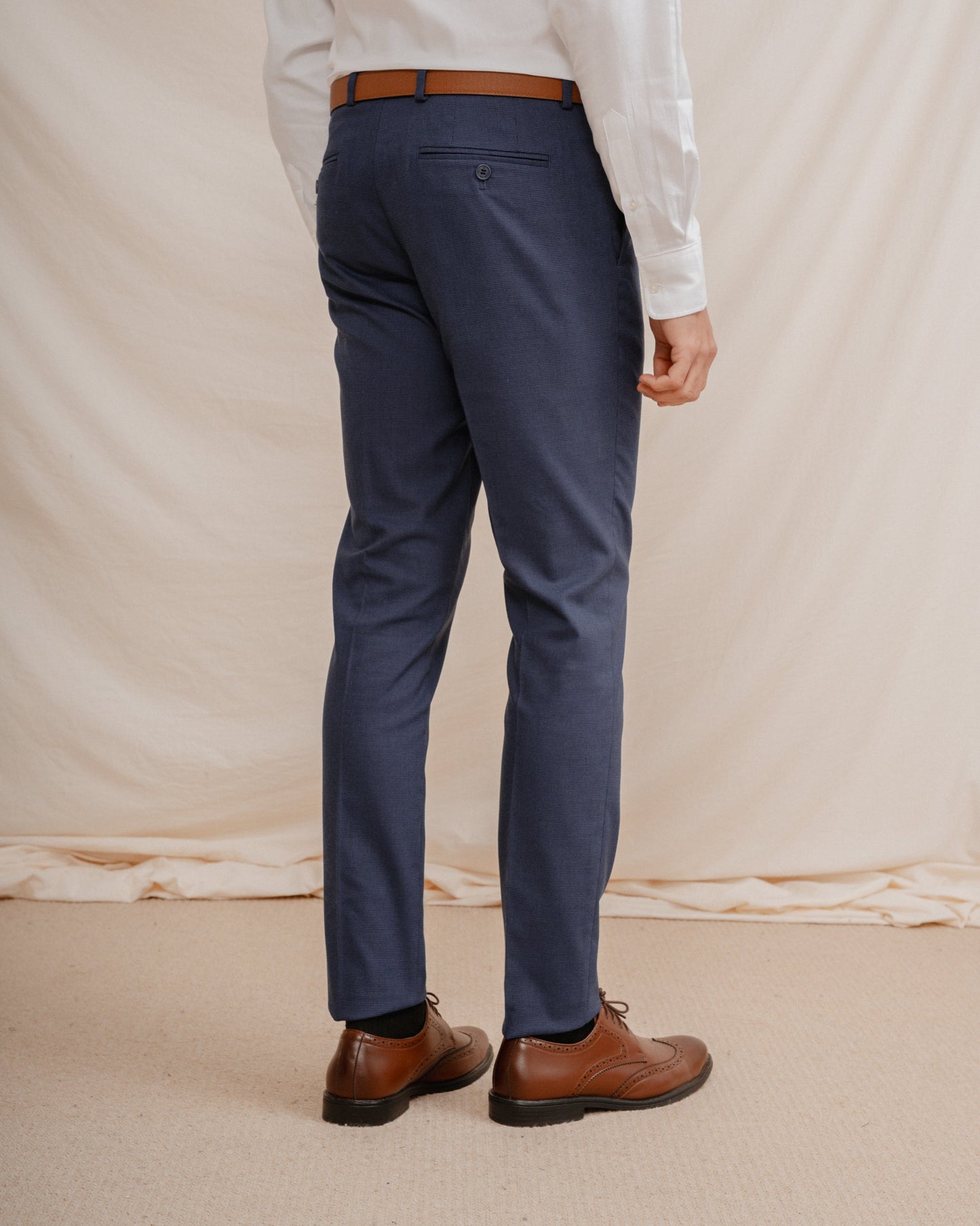 PANTALÓN TRAJE ESTRUCTURA AZUL