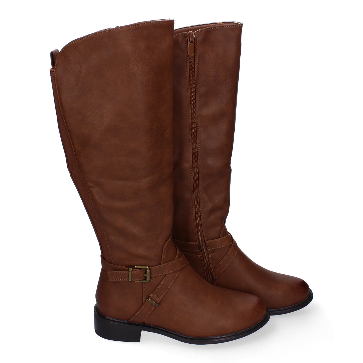 Botas kaki para mujer con hebilla