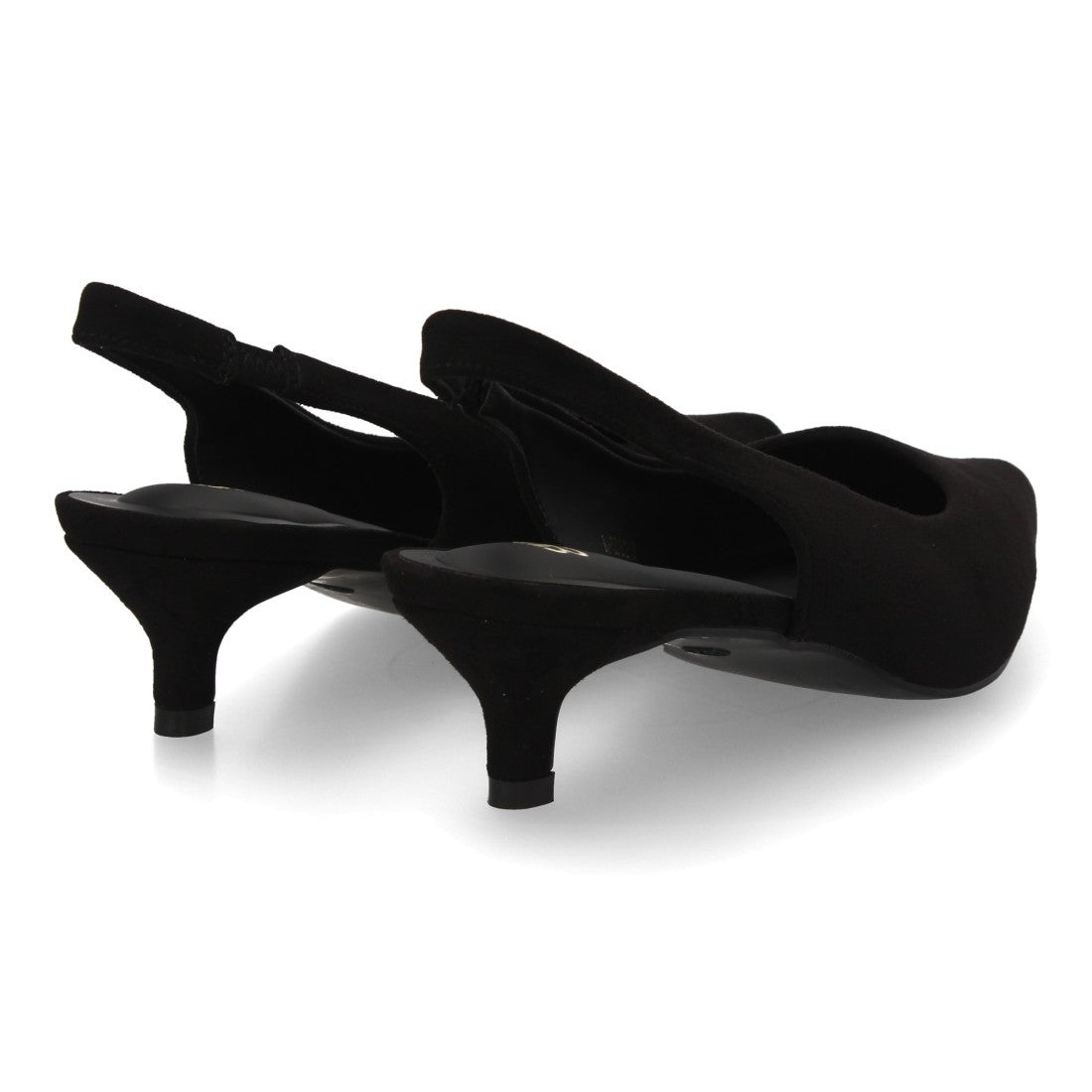 zapato slingback negro tacon bajo mujer