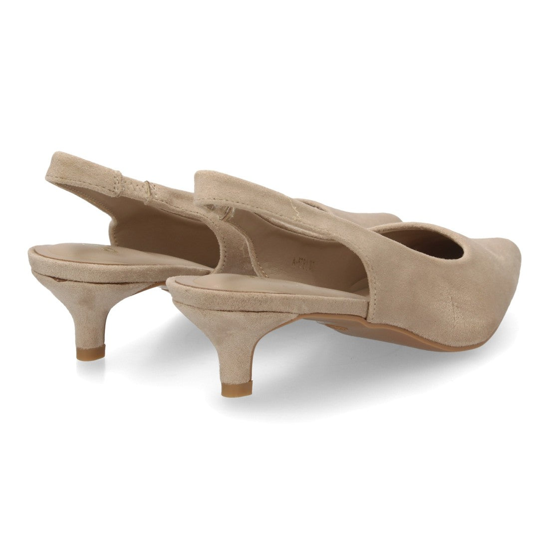 zapato slingback beige tacon bajo mujer