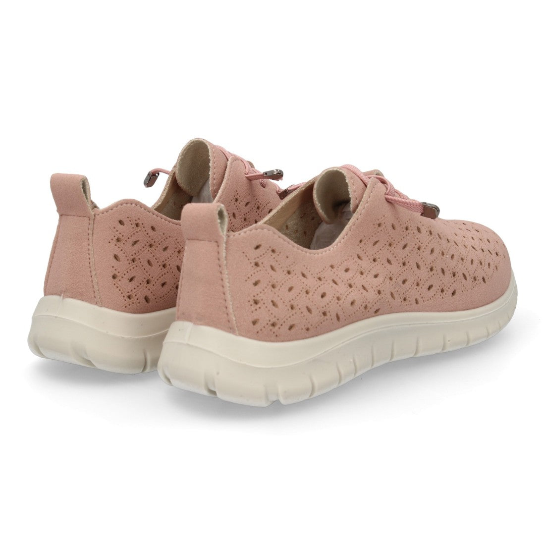 Zapatilla casual mujer rosa calada cuña cómoda