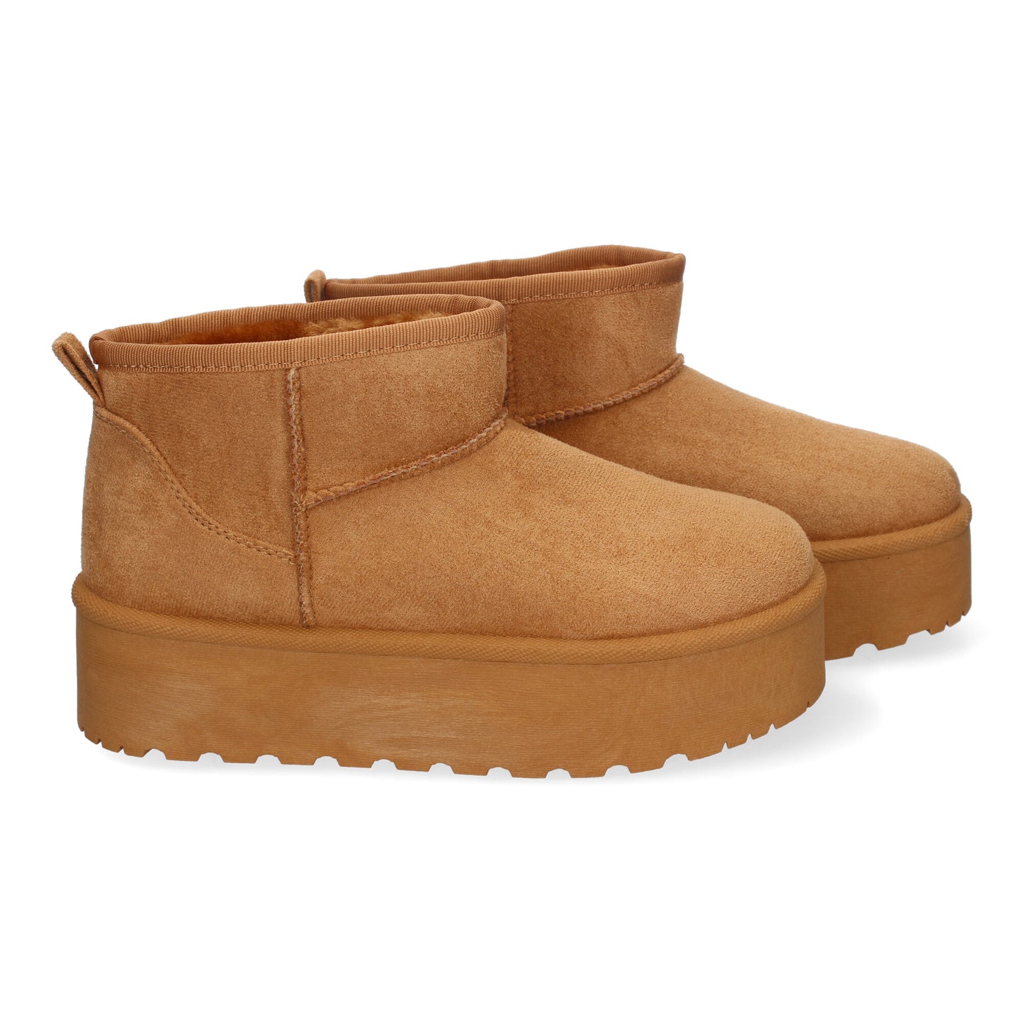 Botín Plano Australiano Camel con Plataforma y Forro de Pelo