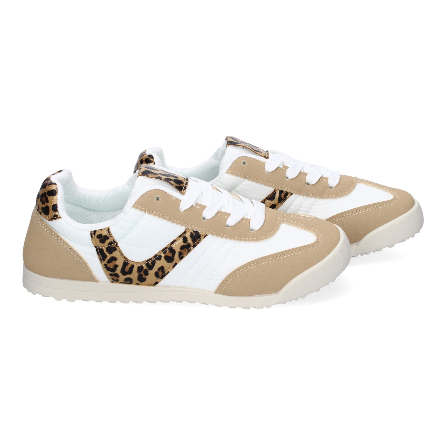 Zapatilla Deportiva Casual Kaki Mujer con Detalles de Colores