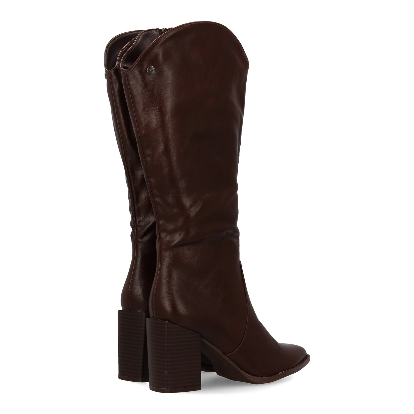 Bota Marrón de Tacón Mujer Punta Fina y Cremallera