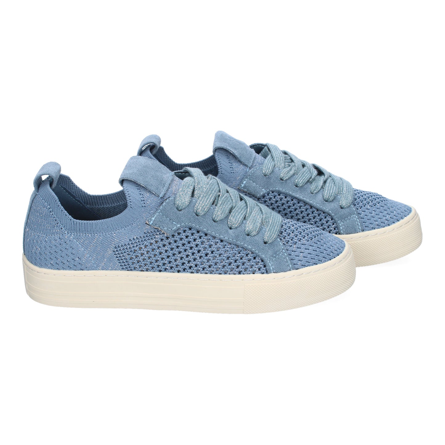 Zapatillas Casual Azules para Mujer con Cordoneras