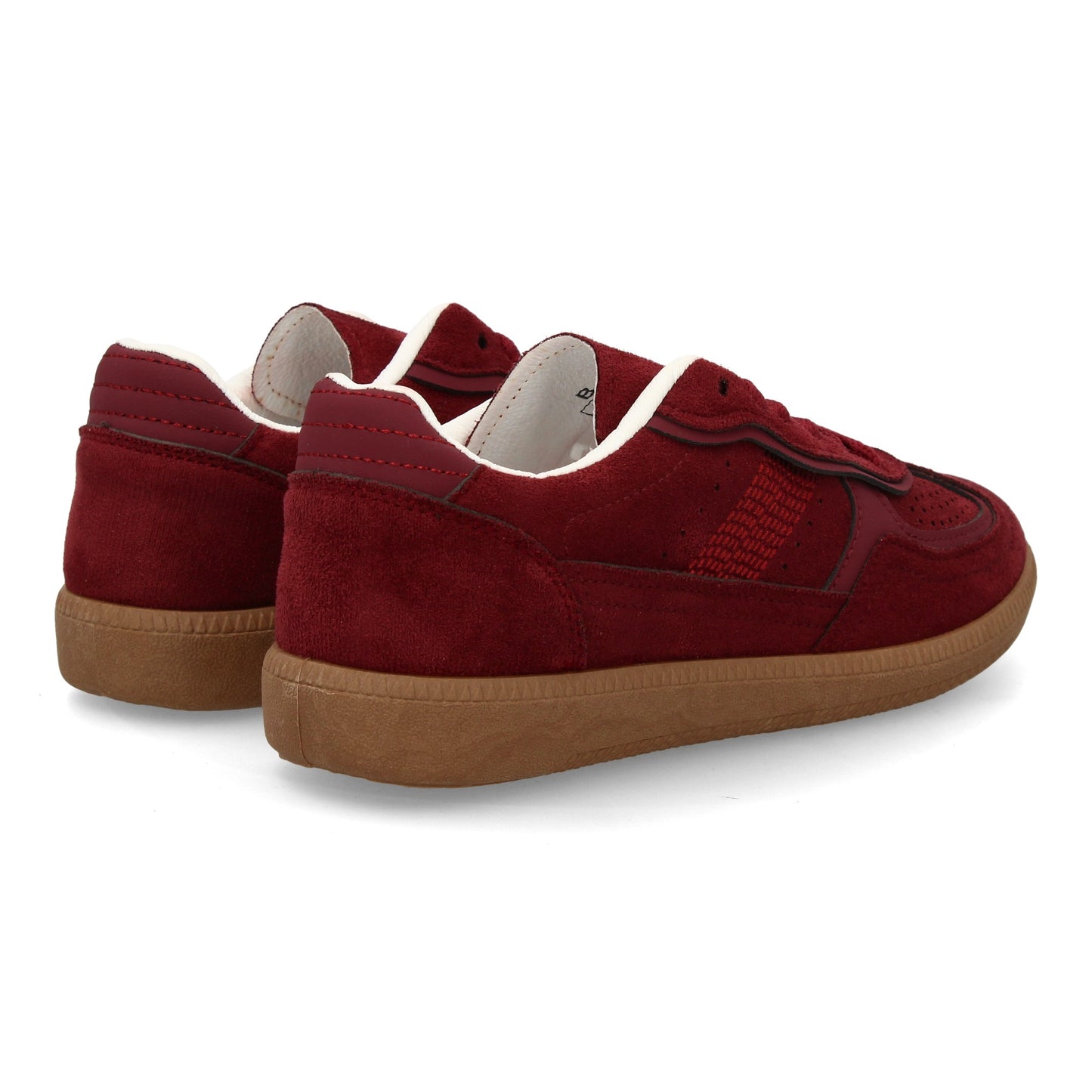 Zapatilla Deportiva Clásica Mujer de Serraje - Color Burdeos