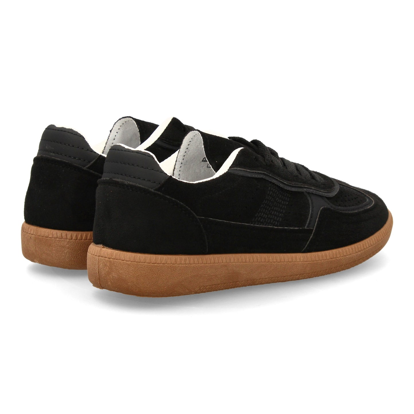 Zapatillas Negras Estilo Retro con Forro Cálido