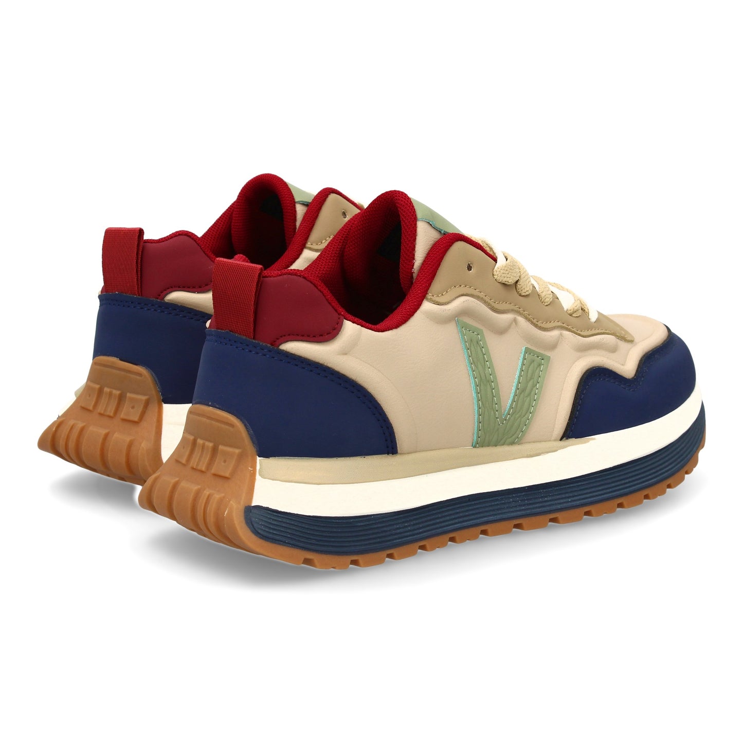 Zapatilla Deportiva Azul de Hombre con Suela Dentada y Cremallera