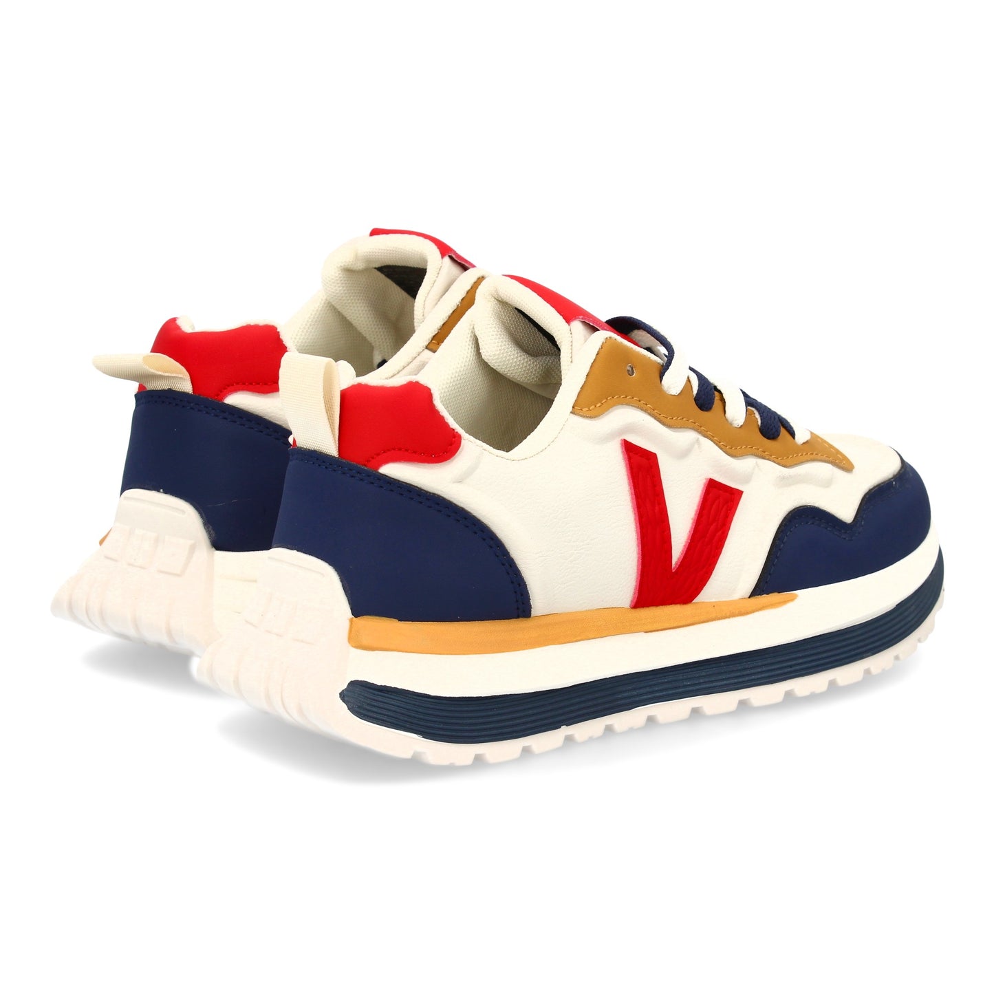 Zapatilla Deportiva Roja de Hombre con Suela Dentada y Cremallera