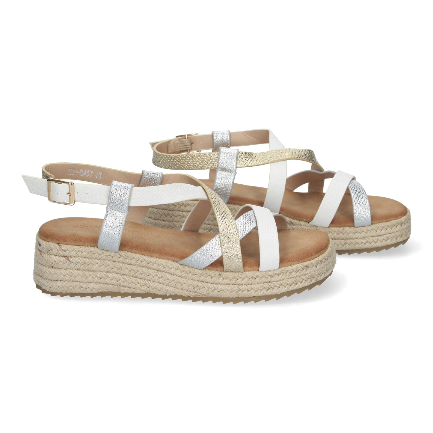 Sandalias de Planas para Mujer Elegantes y Cómodas con Detalles Entrecruzados Cierre de Hebilla Perfectas para Primavera-Verano.