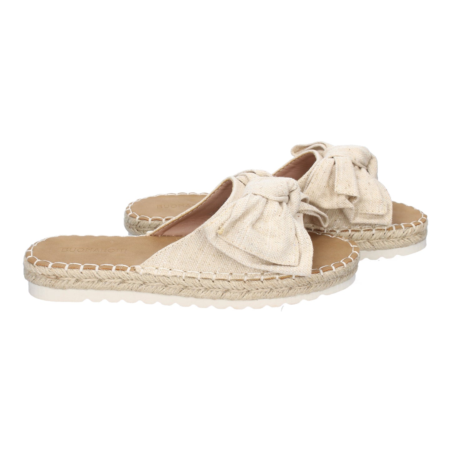 Sandalia Plana Beige de Mujer con Lazo Estilo Veraniego