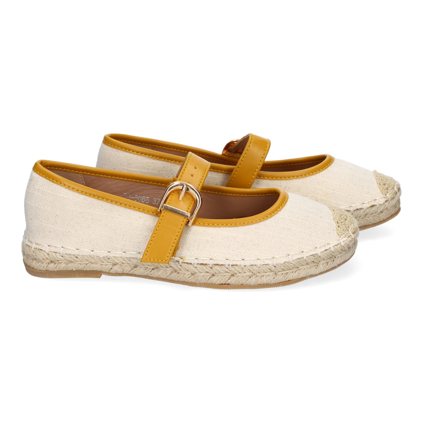 Bailarina Alpargata Amarilla de Mujer con Yute y Puntera Bordada