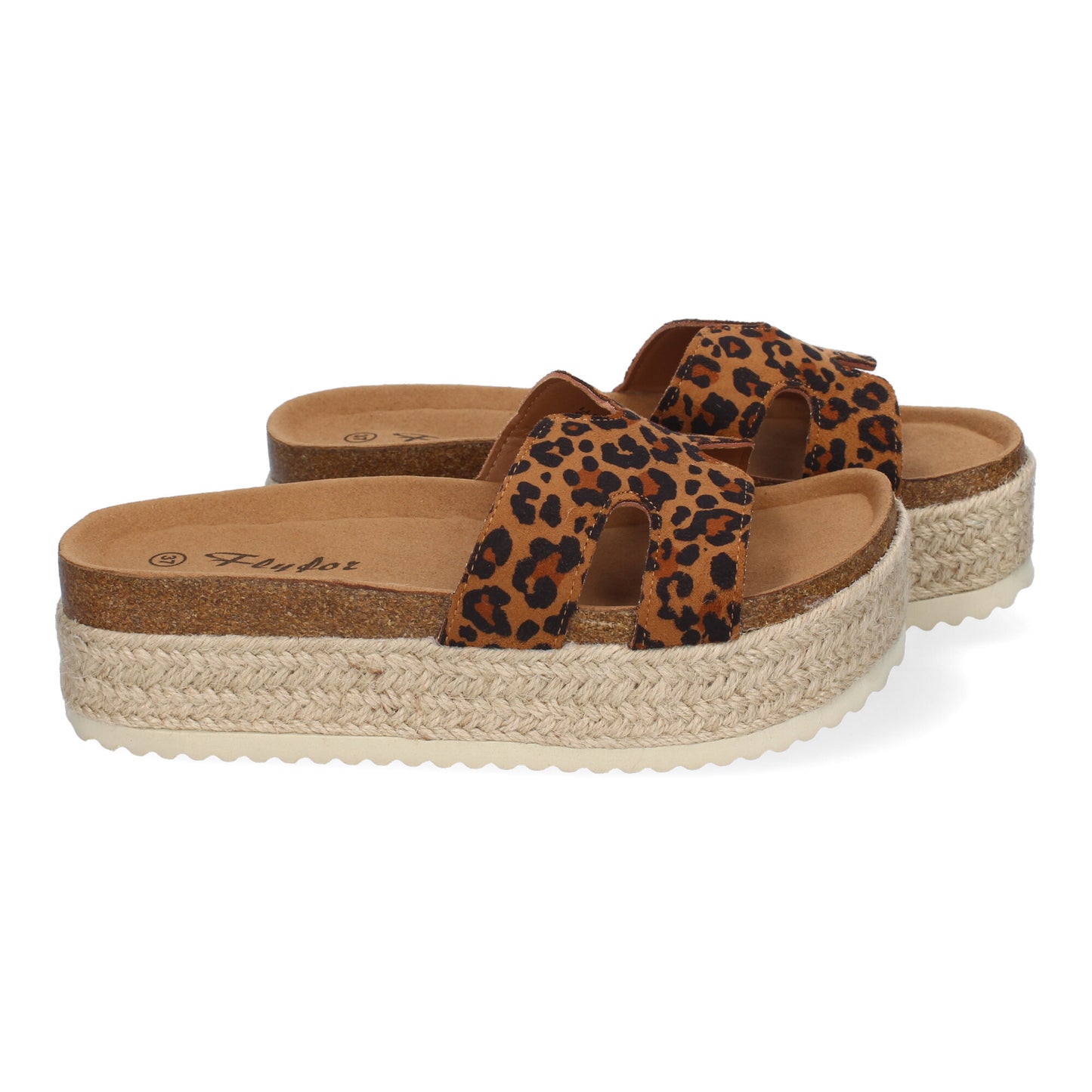 Sandalias Planas Bio Mujer Estampado Leopardo Cómodas Anatómicas