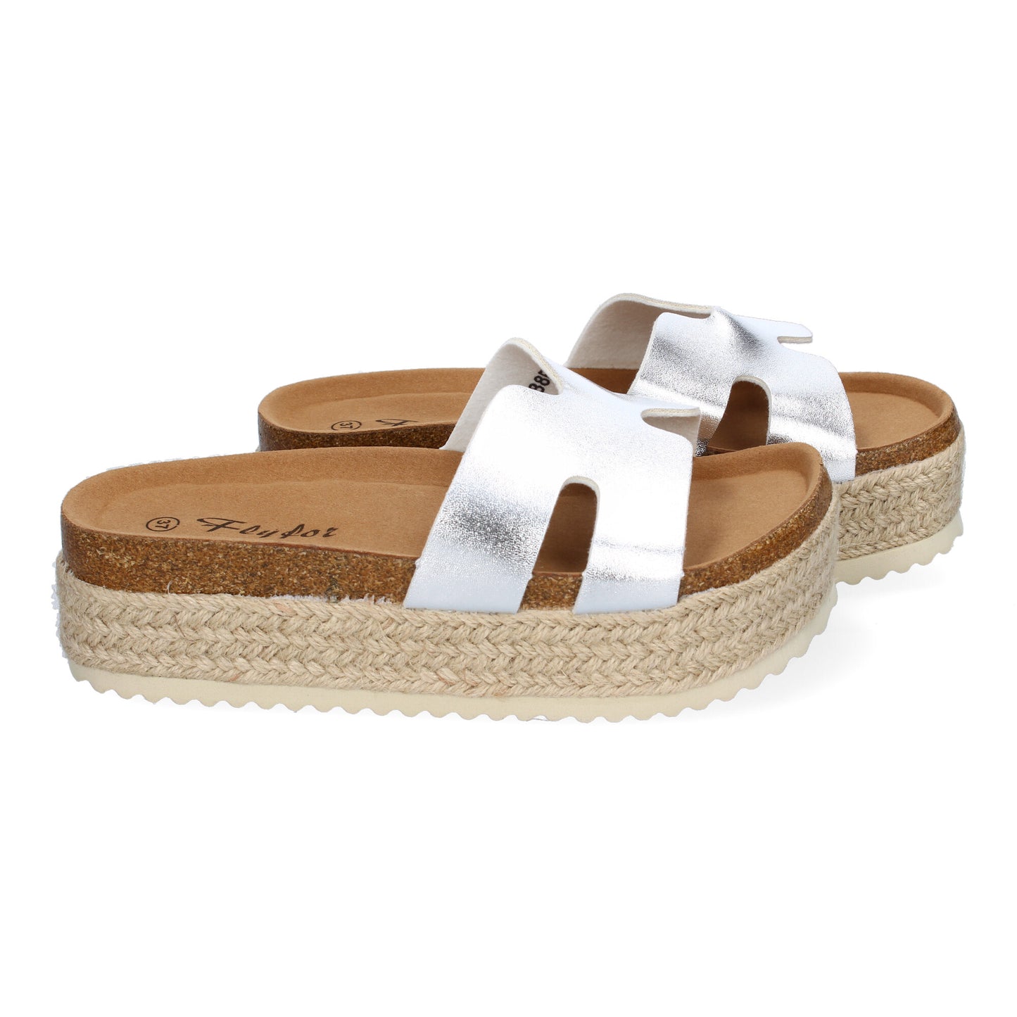Sandalias Planas Bio Mujer Plata Pala Detalle Modernas Anatómicas