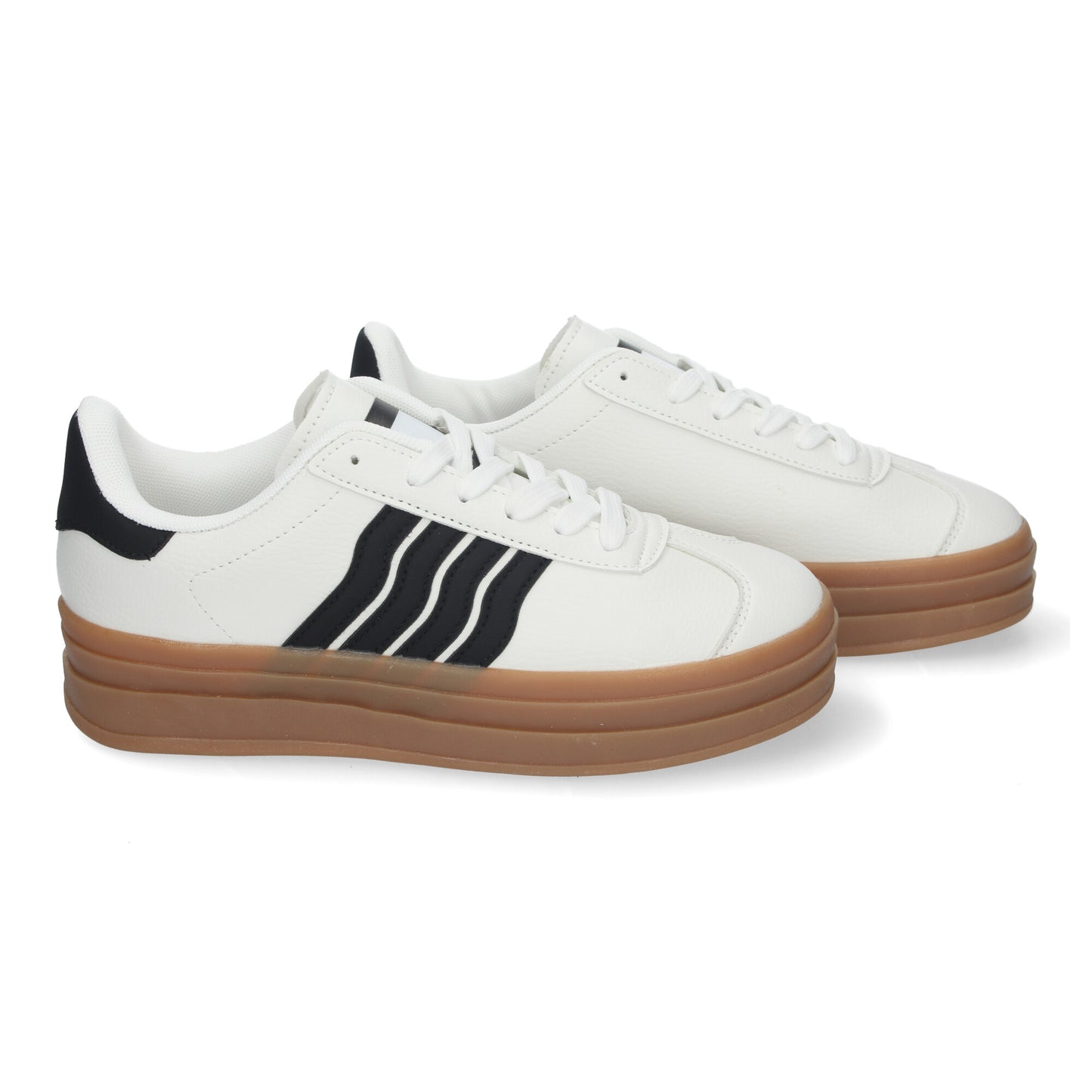 Zapatillas Casual para Mujer Diseño Elegante con Rayas Suela Gruesa Cordones Ajustables y Comodidad Asegurada para el Día a Día.