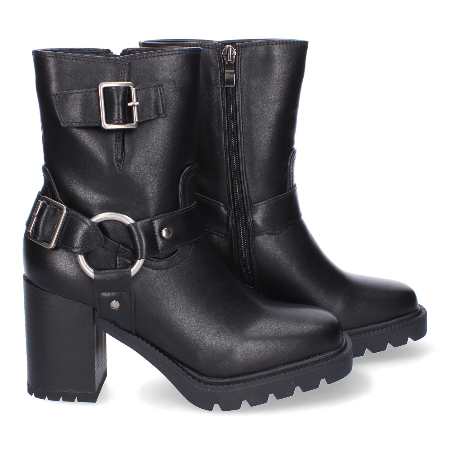 Botas tacón negro suela dentada