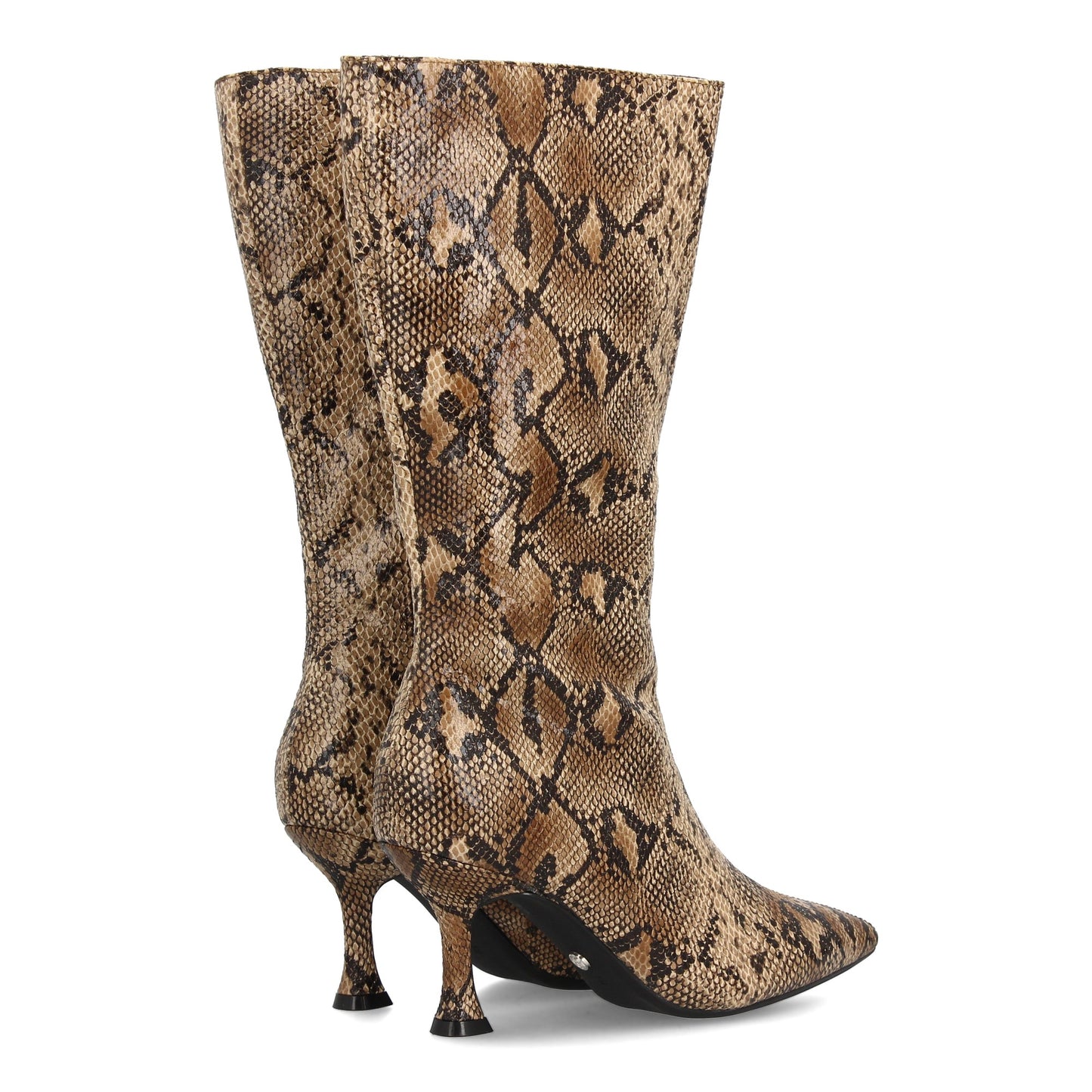 Botas de Media Caña con Tacón Fino y Estampado de Serpiente