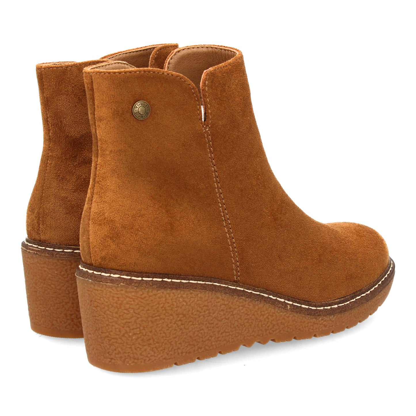 Botín de Cuña Taupe Liso para Mujer - Uso Diario Otoño Invierno