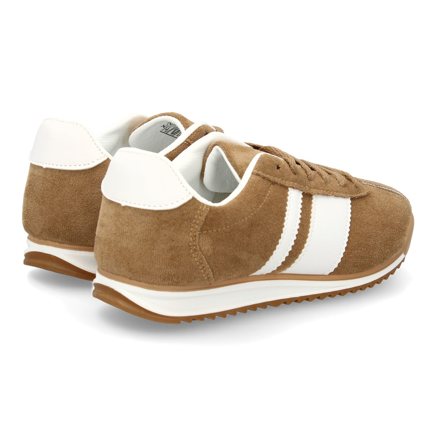 Zapatilla Plana Mujer Kaki - Diseño Retro con Suela Dentada