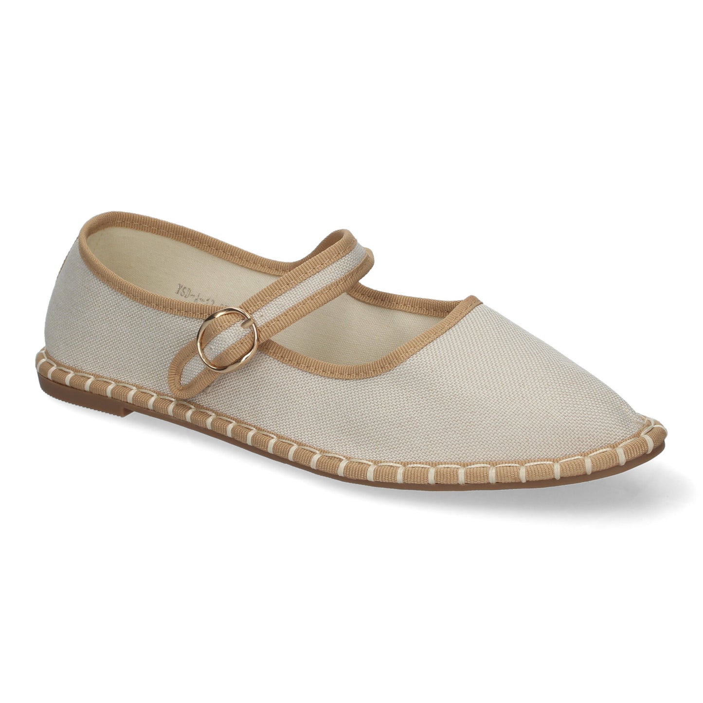 Alpargata Veneciana para Mujer Planas Cómodas Detalles Cosidos y Cierre de Hebilla color Beige