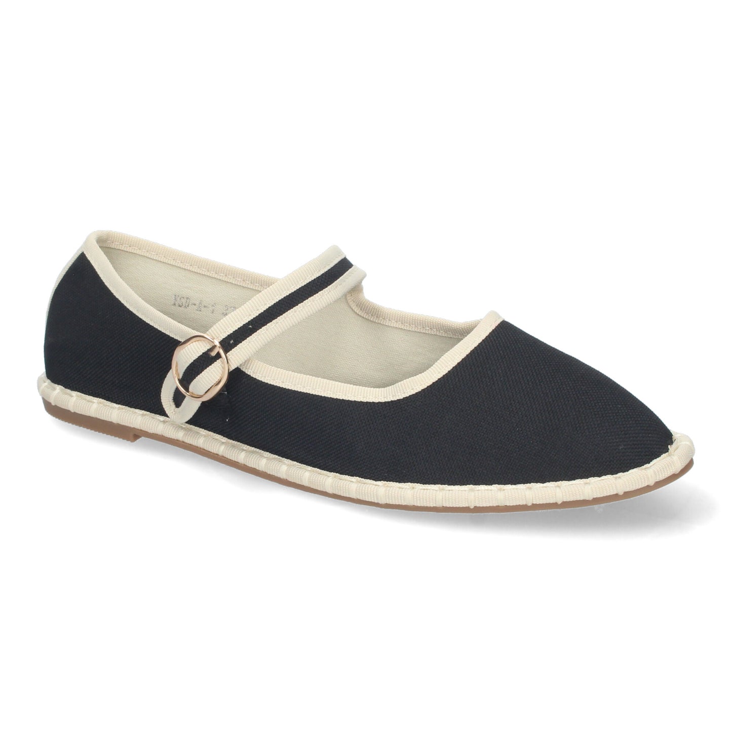 Alpargata Veneciana para Mujer Planas Cómodas Detalles Cosidos y Cierre de Hebilla color Negro