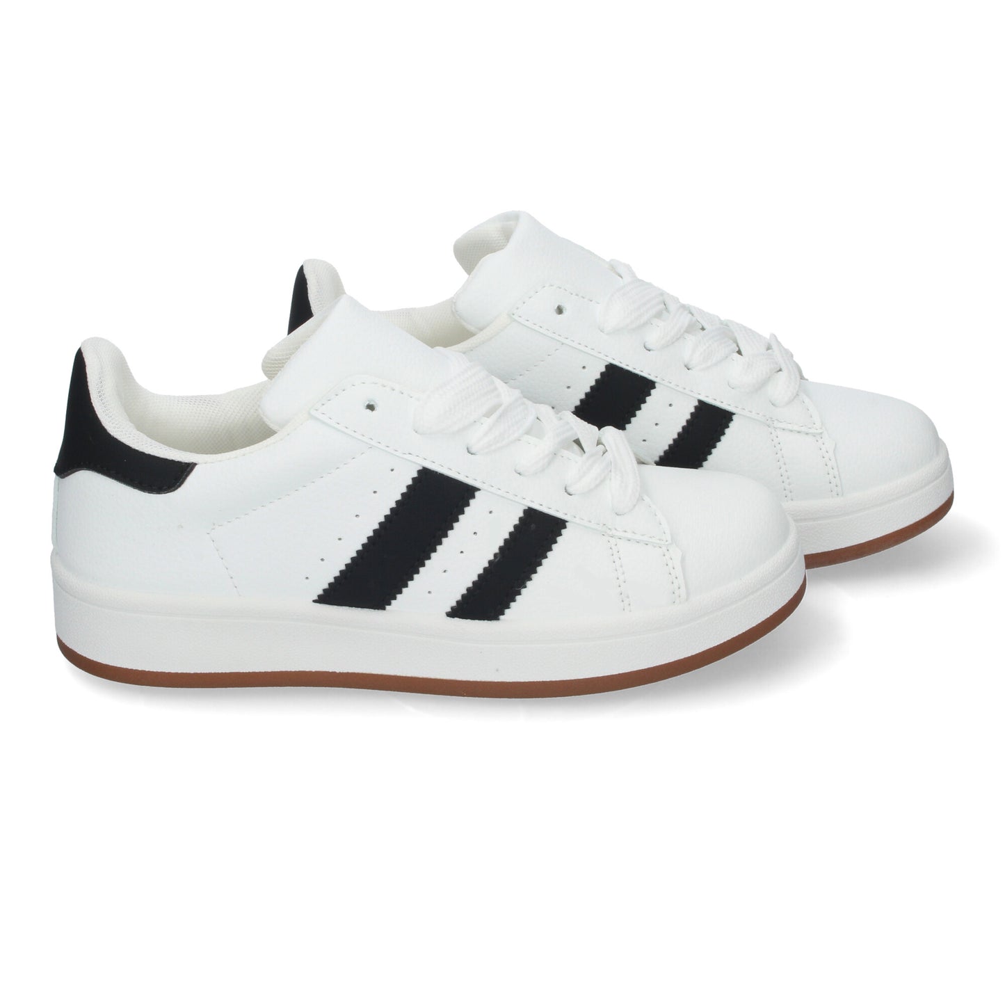 Sneakers Blancas Casuales con Franjas Laterales