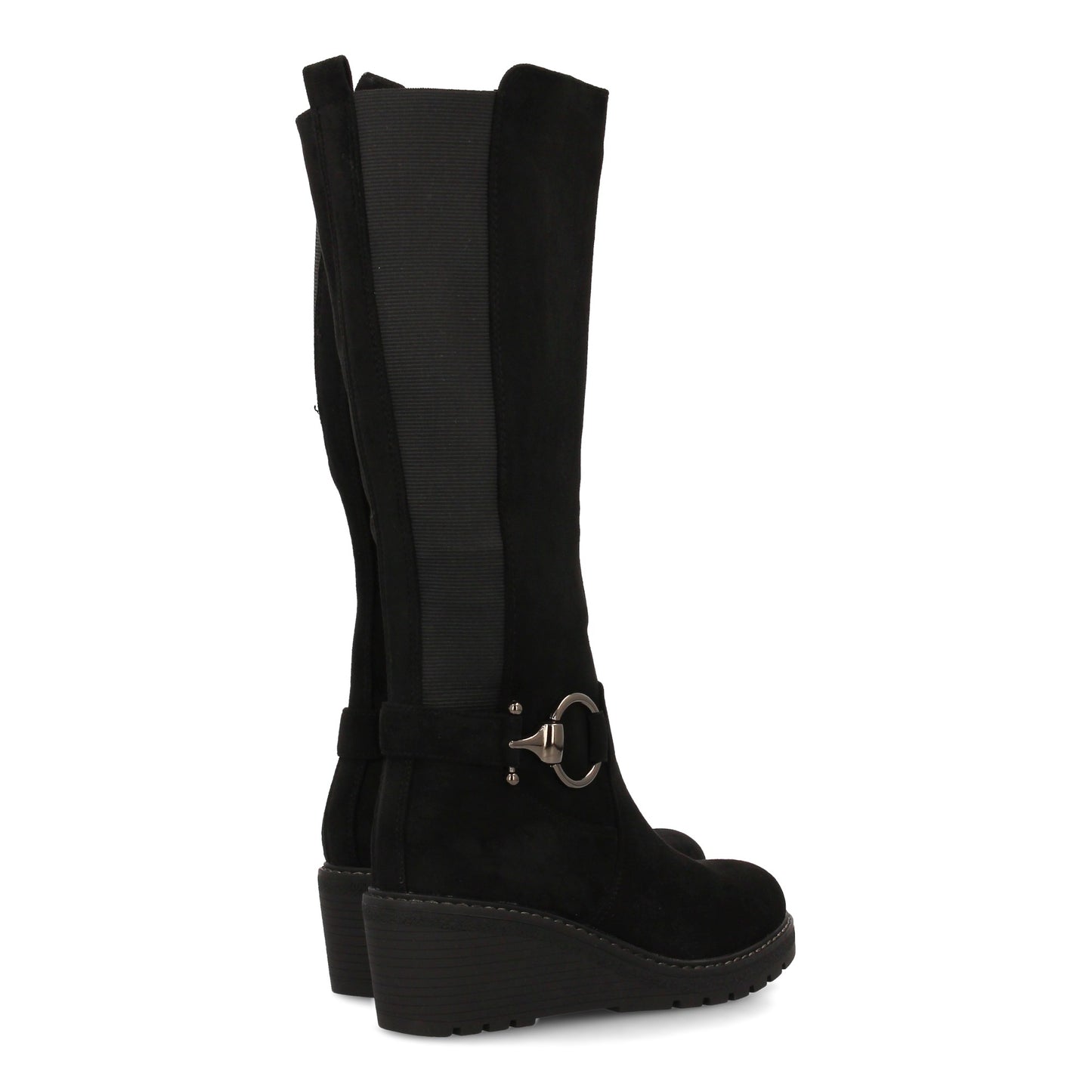 Botín Biker con Hebillas y Suela Track - Negro