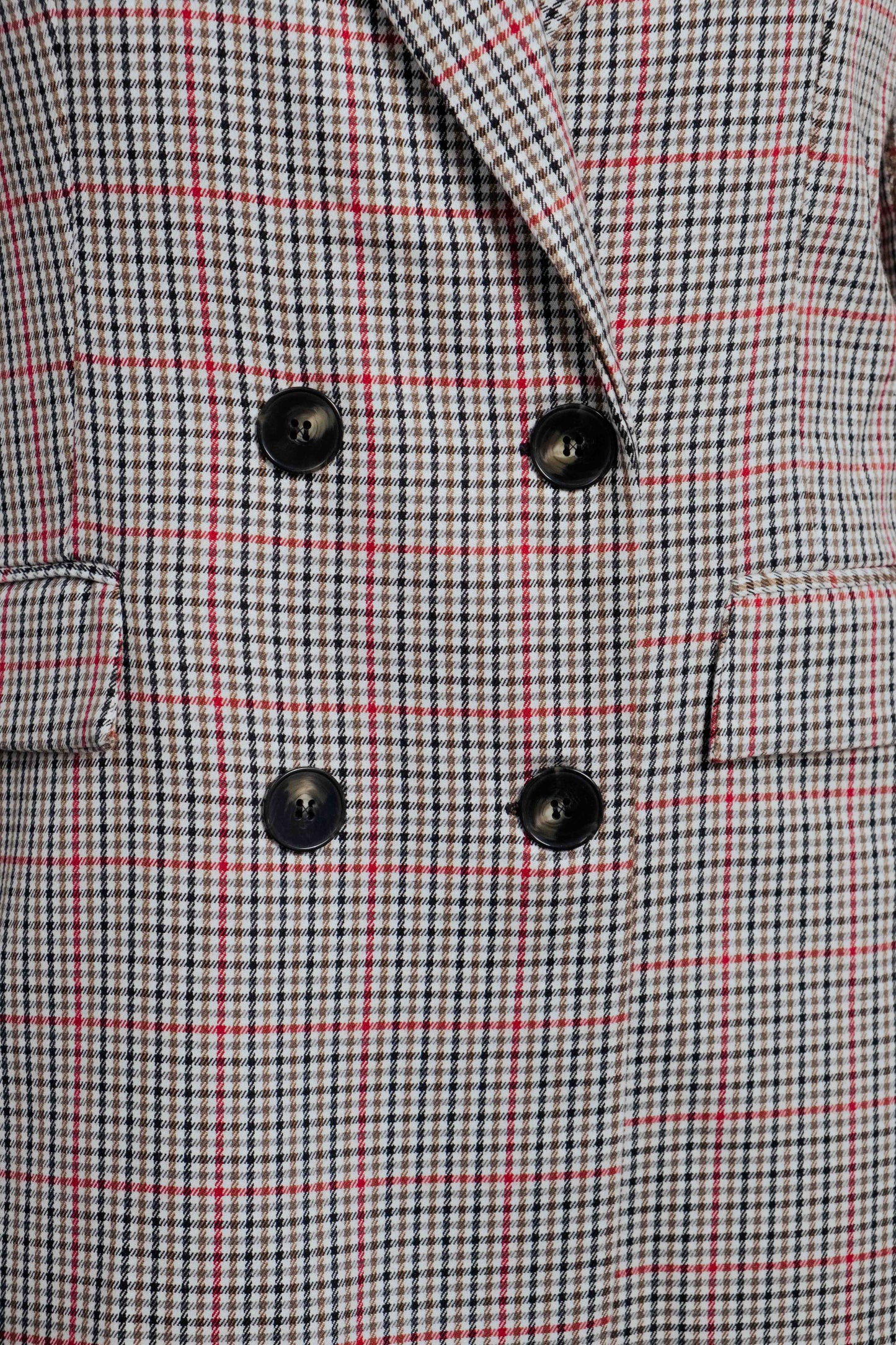 Blazer cruzada marrón botones estilo sastre mujer