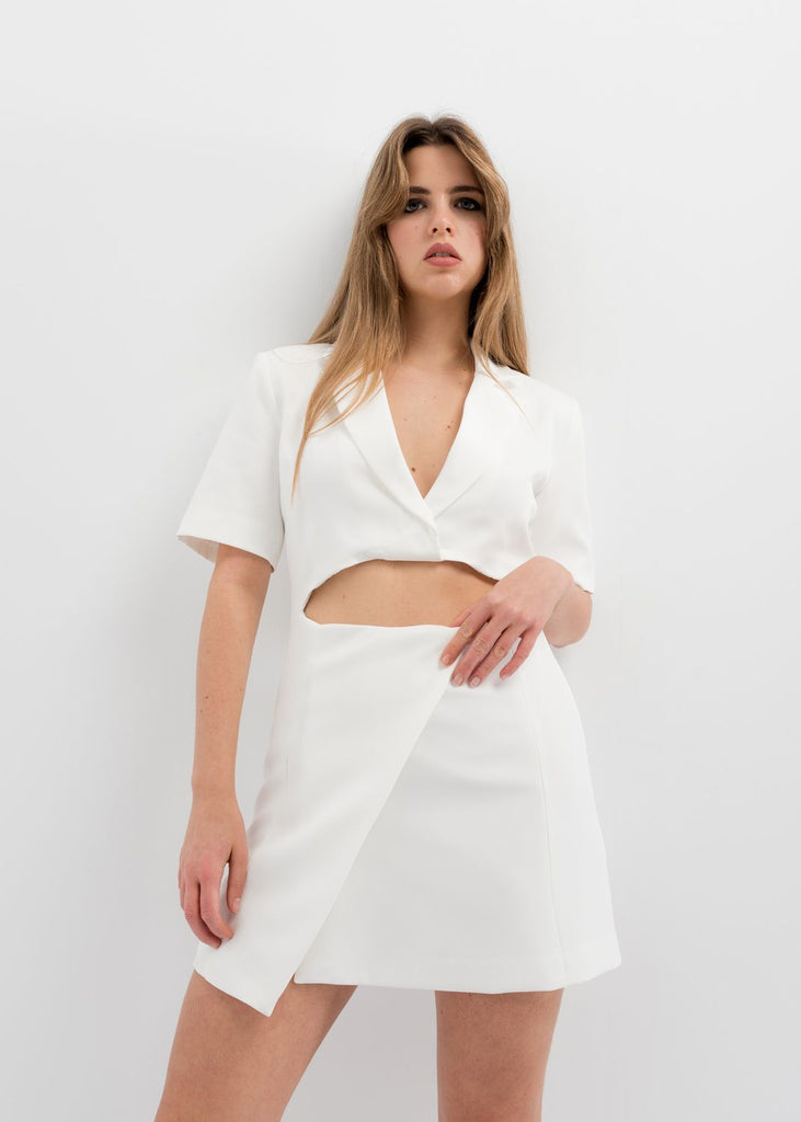 Vestido blazer corto de doble botonadura