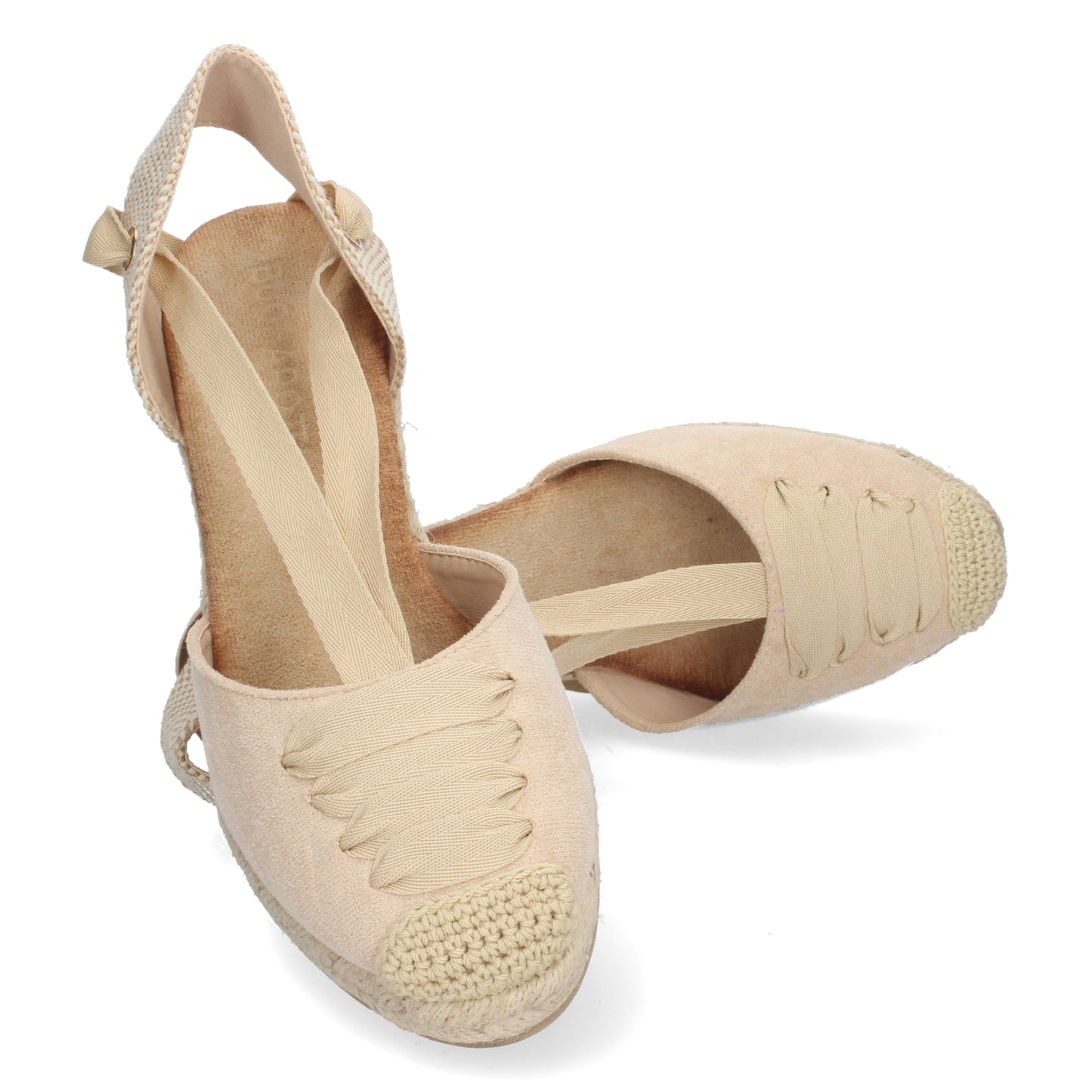 Sandalias beige con cuña para mujer, alpargatas con cuña para mujeres, de Let's Secrets, consigue tu mejor versión1A-1645-Beige