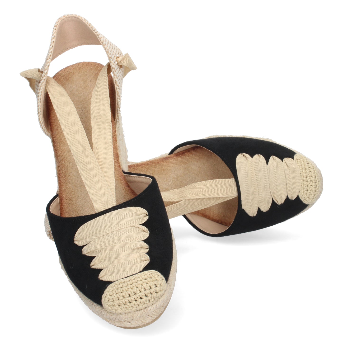 Sandalias con cuña, alpargatas con cuña, alpargatas negras, descubre los cupones de Let's Secrets1A-1645-Negro