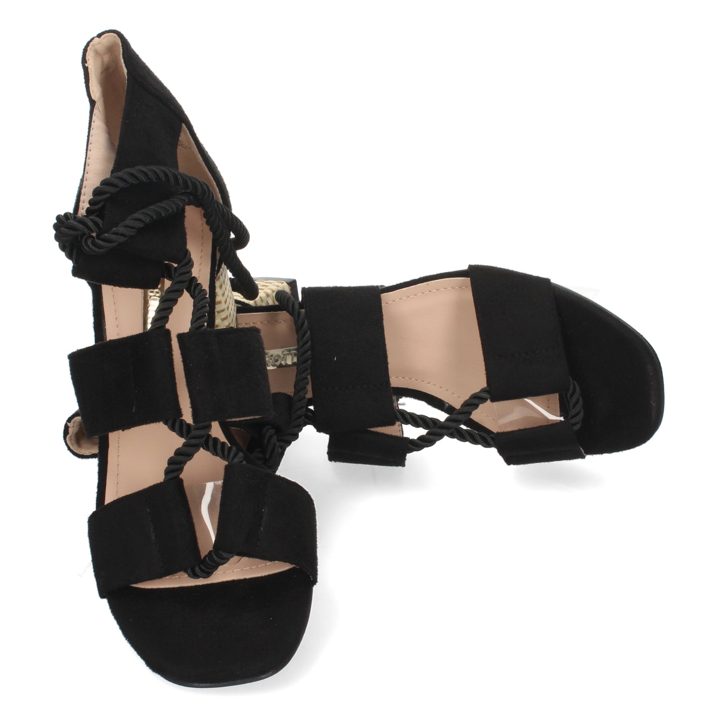 Sandalia de Tacón para Mujer Estilo Cangrejera Cómodas con Cierre de Cordones Primavera Verano