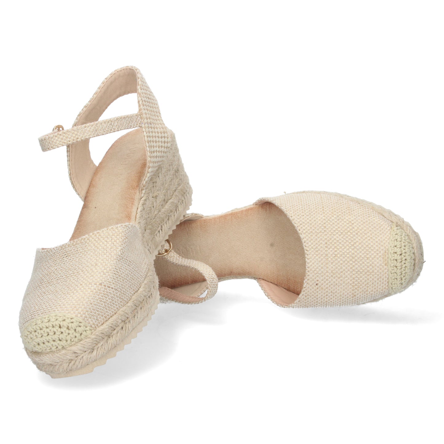 Sandalias de cuña de mujer, Sandalias planas de verano 2023 para mujer, sandalias de mujeres, descubre los cupones de Let's Secrets1CF-1580-Apricot
