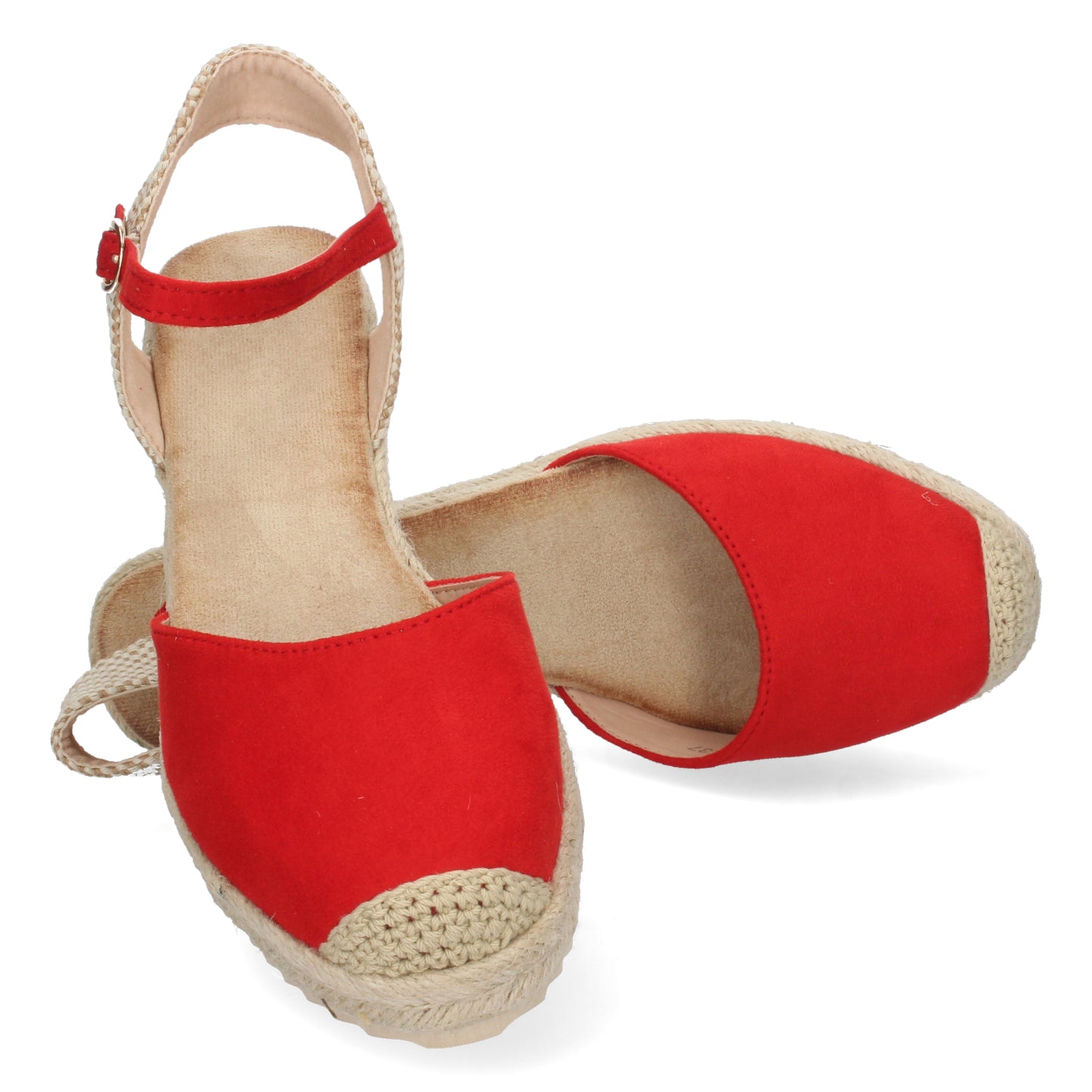 Sandalias tipo cuña, alpargatas con cuña, sandalias rojas, descubre los cupones de Let's Secrets1CF-1580-Rojo