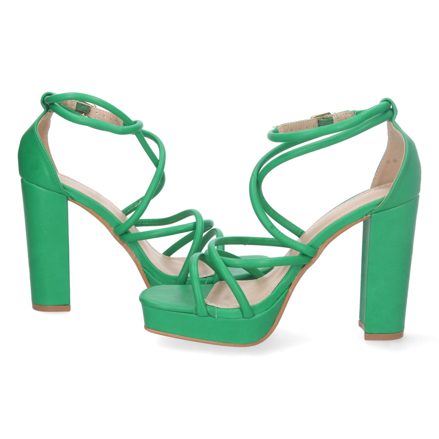 Zapatos de tacón alto, sandalias de tacón alto, zapatos de verano de tacón, descubre los cupones descuento de Let’s Secrets 2BL-2099-Verde