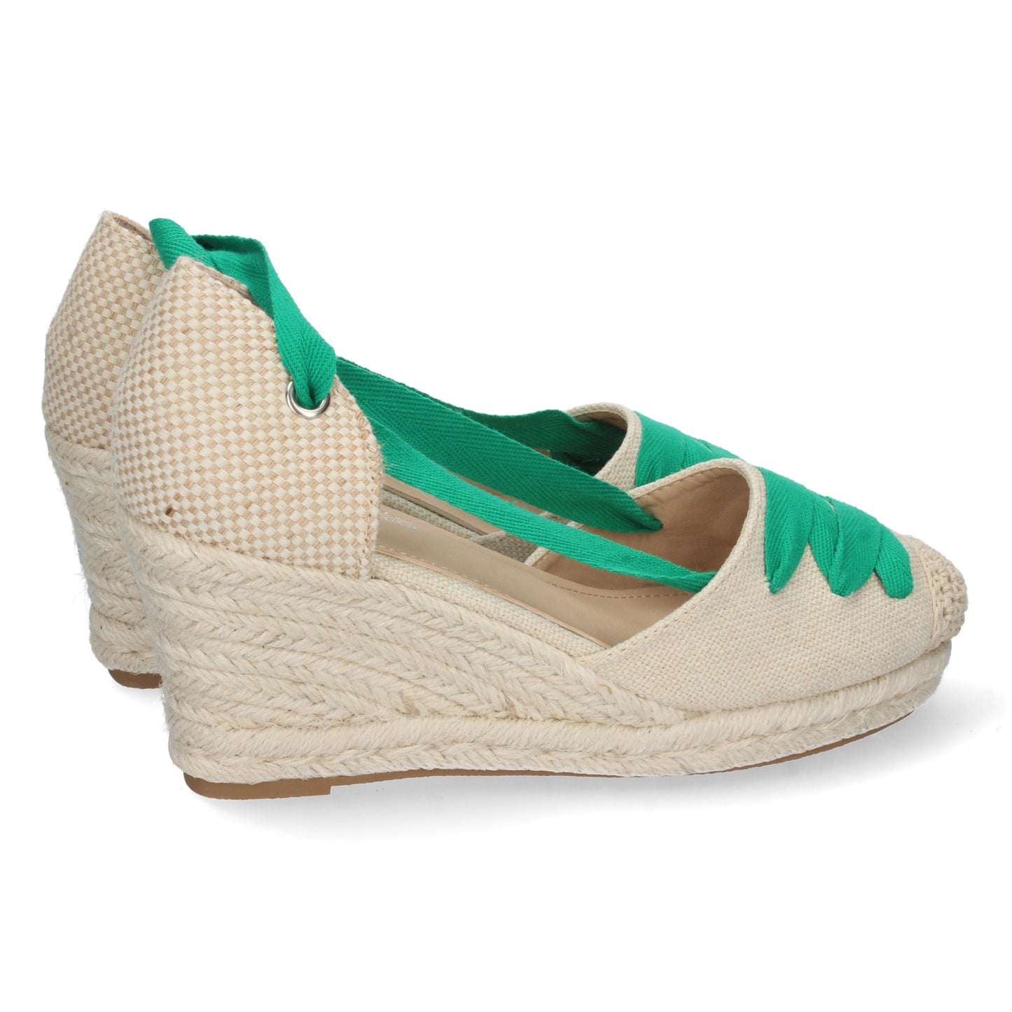 Sandalias de cuña, alpargatas de cuña, sandalias esparteras, sandalias tendencia verano 2023, descubre los cupones descuento de Let’s Secrets 5T5-Verde