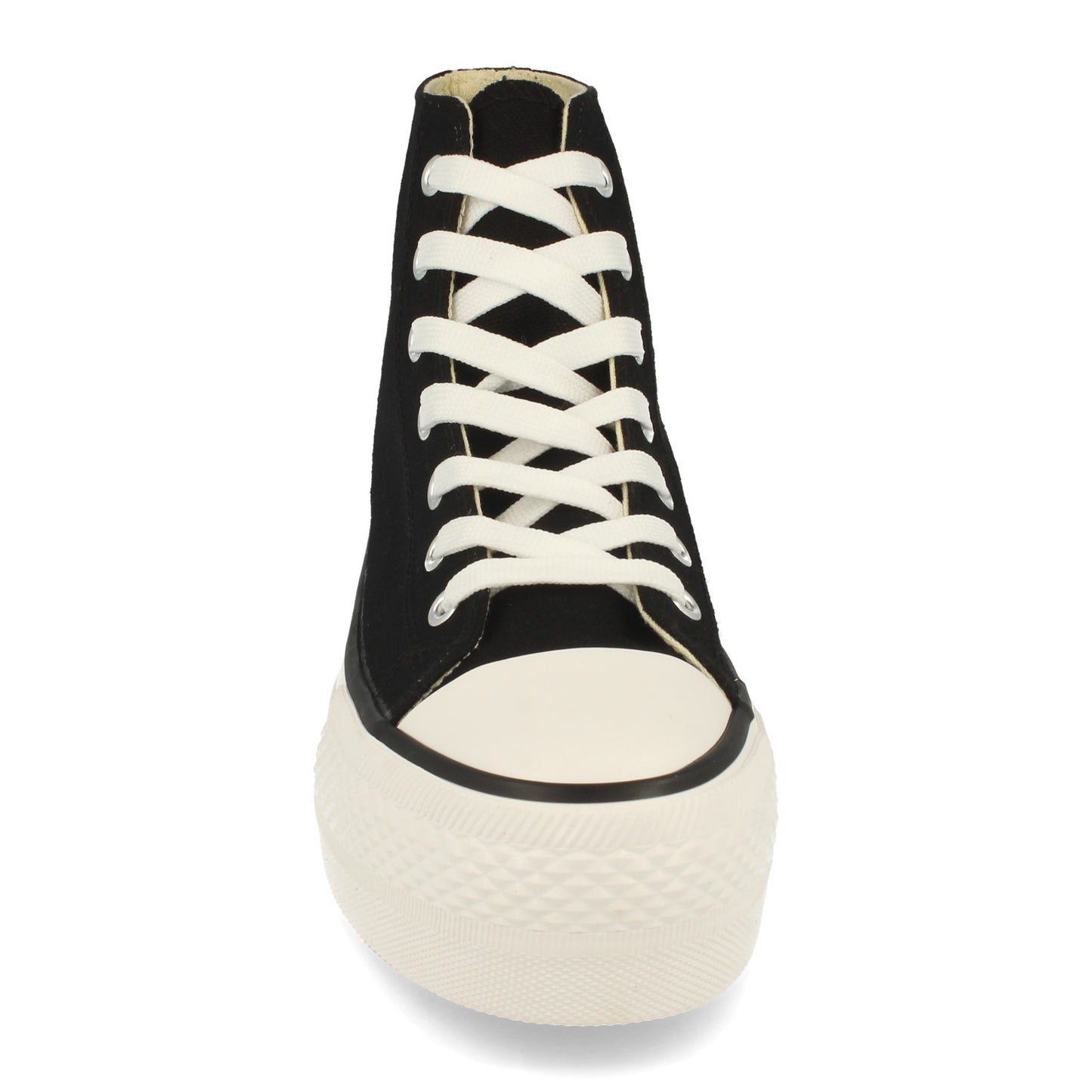 Zapatilla Abotinada Cómodas Material Textil de Lona Estilo Bamba y Casual con Plataforma Cierre de Cordones Primavera Verano