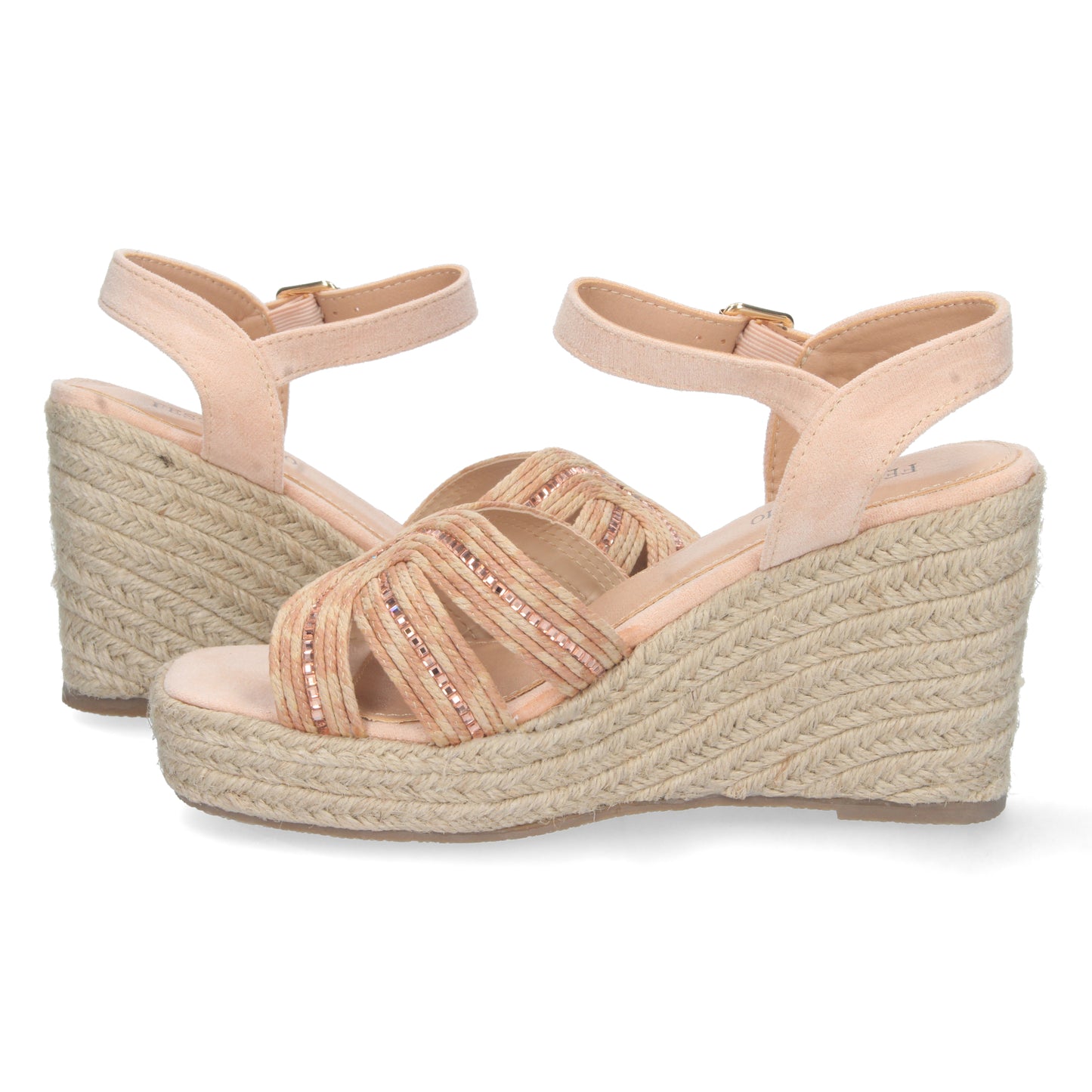 Sandalias de cuña, alpargatas de cuña, sandalias esparteras, sandalias tendencia verano 2023, consigue hasta un 20 % de descuento con los cupones de Let’s Secrets C5062-Rosa