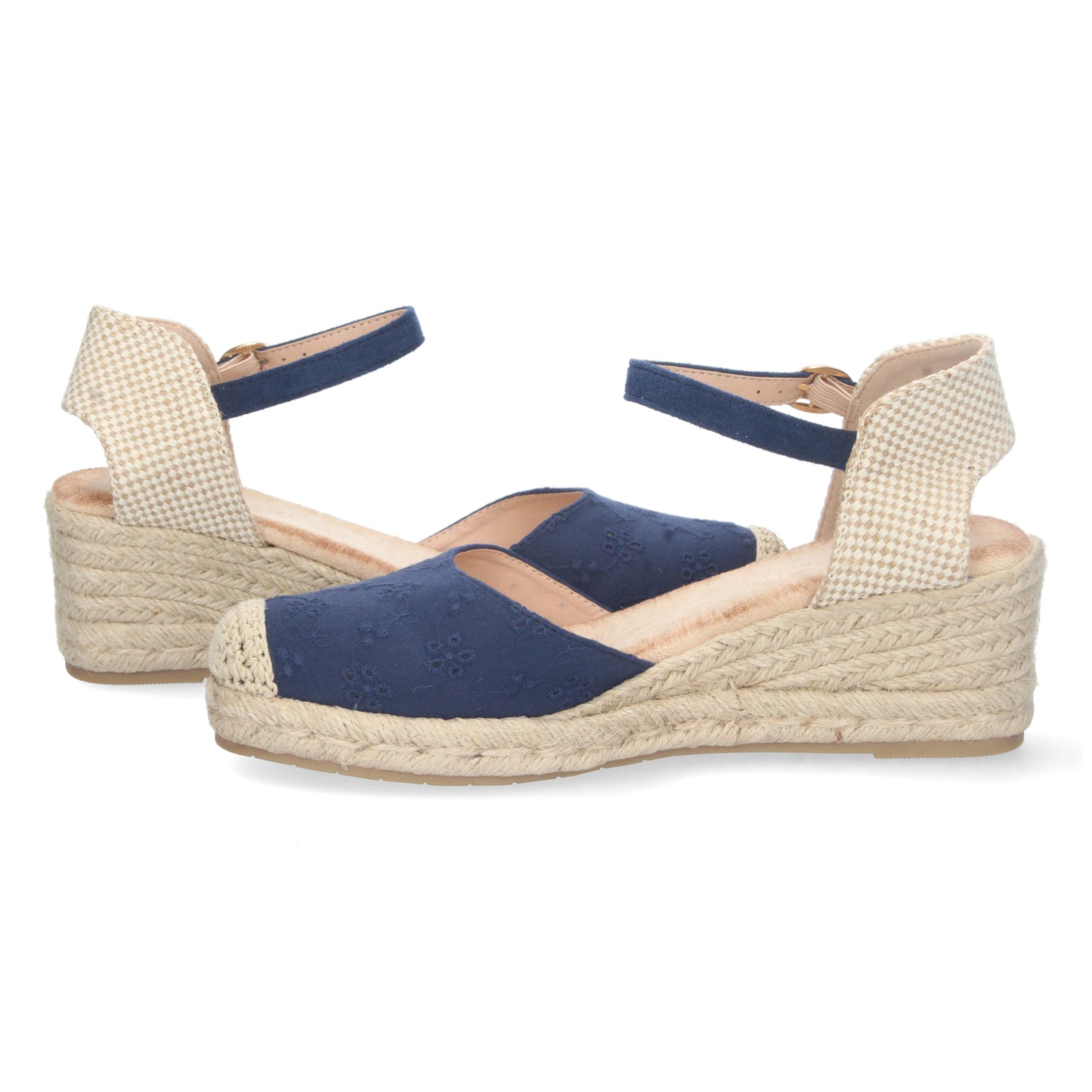 Sandalias de cuña, alpargatas de cuña, sandalias esparteras, sandalias tendencia verano 2023, descubre los cupones descuento de Let’s Secrets CF-2198-Azul