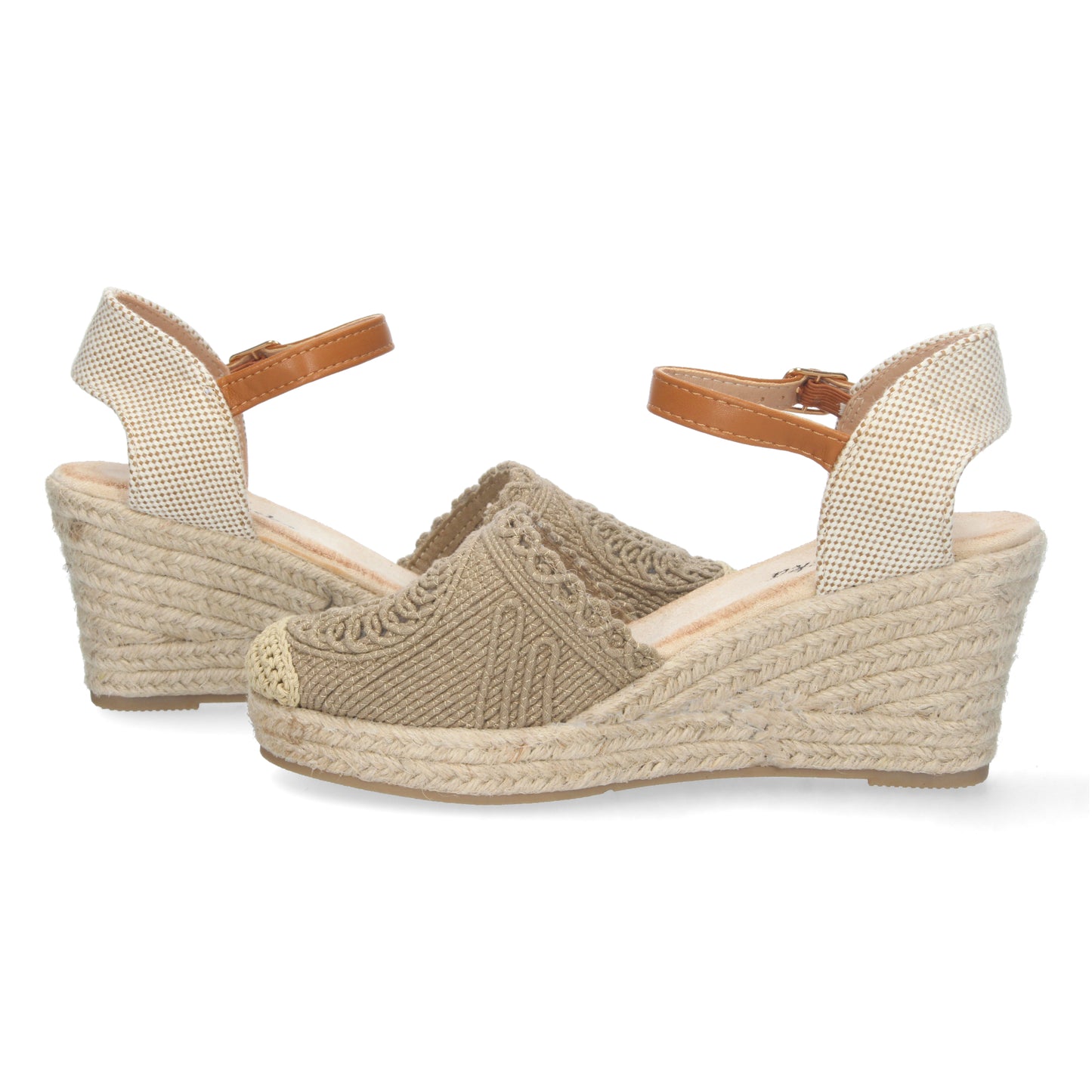 Sandalias color kaki, alpargatas con cuña de mujer, sandalias de verano, Sandalias planas de verano 2023 para mujer, sandalias de mujeres, descubre los cupones de Let's SecretsJSZ186-Kaki