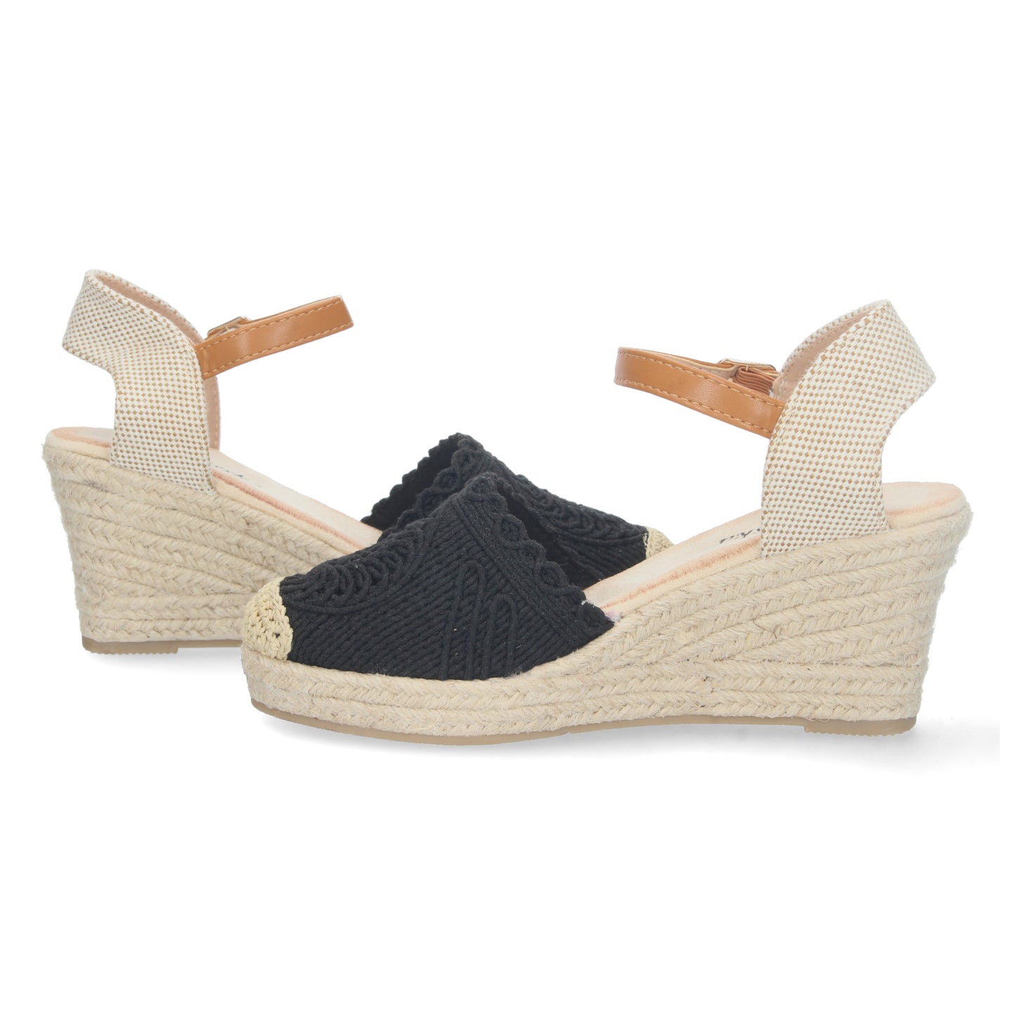 Sandalias con cuña para mujer, alpargatas con cuña negras, alpargatas negras, sandalias negras, Sandalias planas de verano 2023 para mujer, sandalias de mujeres, descubre los cupones de Let's SecretsJSZ186-Negro