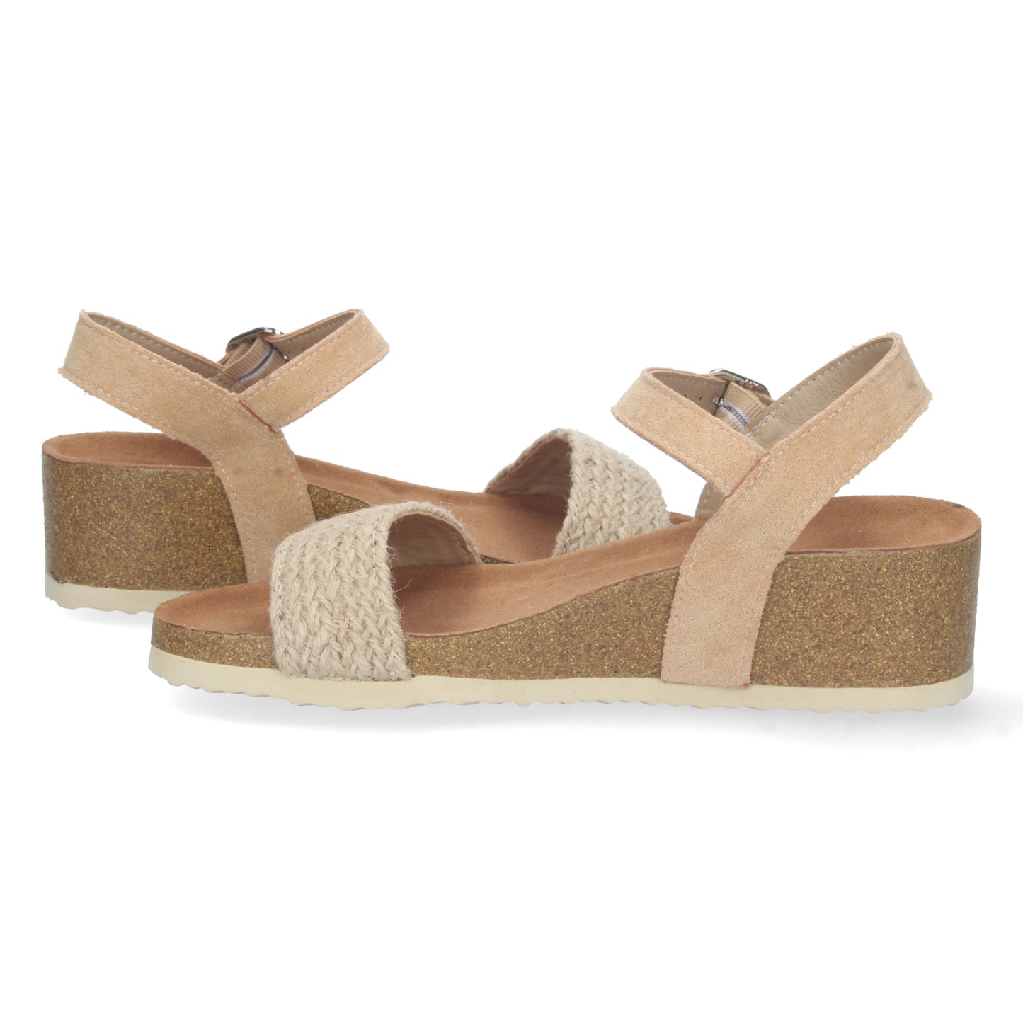 Sandalias planas, sandalias atadas planas, sandalias abiertas con cuña, sandalias tendencia verano 2023, consigue hasta un 20 % de descuento con los cupones de Let’s Secrets M-212-Beige