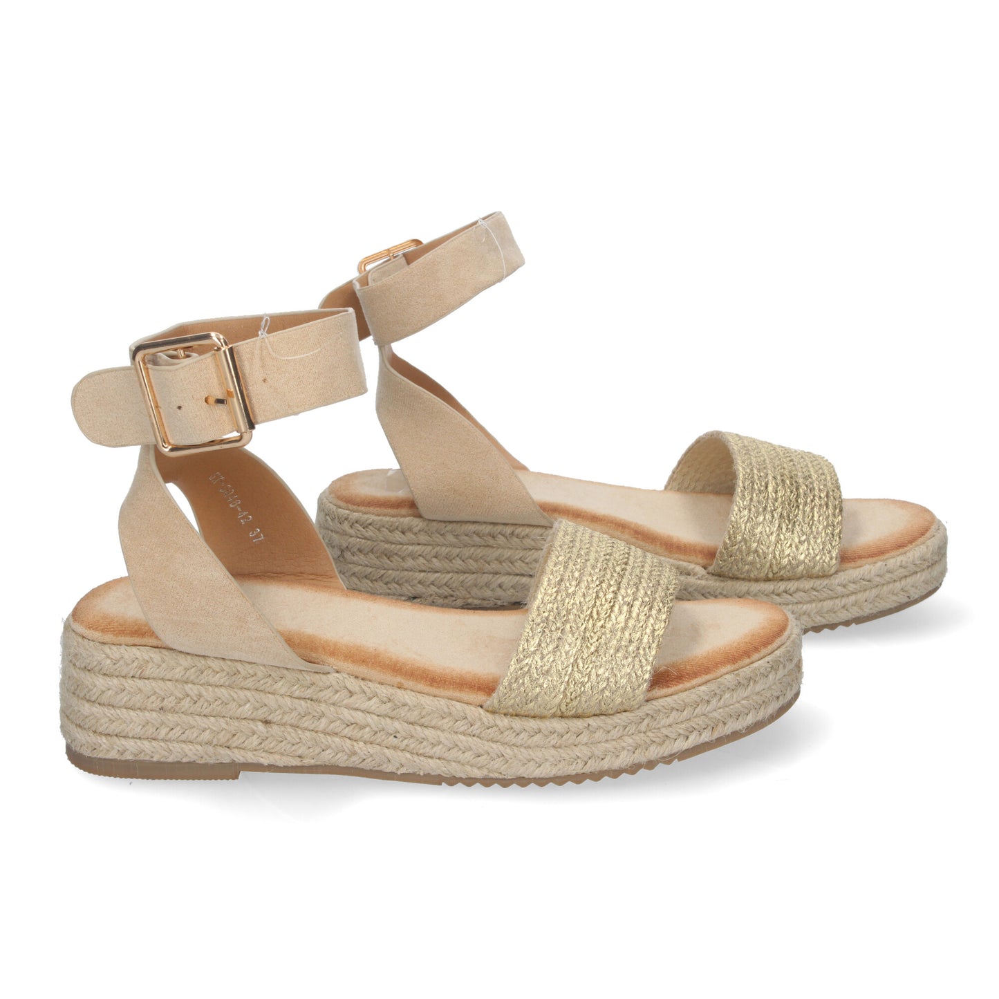 Sandalias de Yute para Mujer Elegantes y Cómodas con Tiras Brillantes en la Pala Hebilla Ajustable al Tobillo Perfectas para cualquier Ocasión.