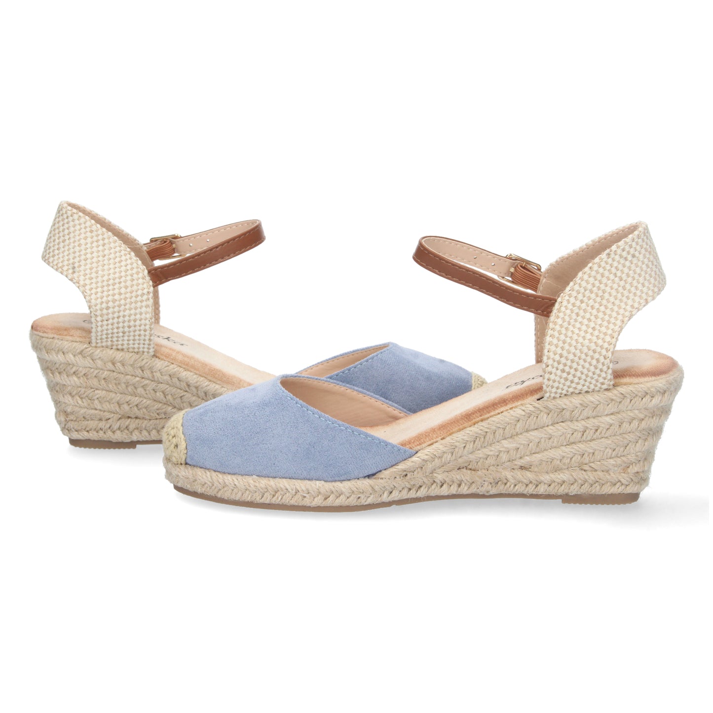 Sandalias de cuña, sandalias azules, alpargatas de cuña, sandalias esparteras, sandalias tendencia verano 2023, consigue hasta un 20 % de descuento con los cupones de Let’s Secrets YJ622-Azul