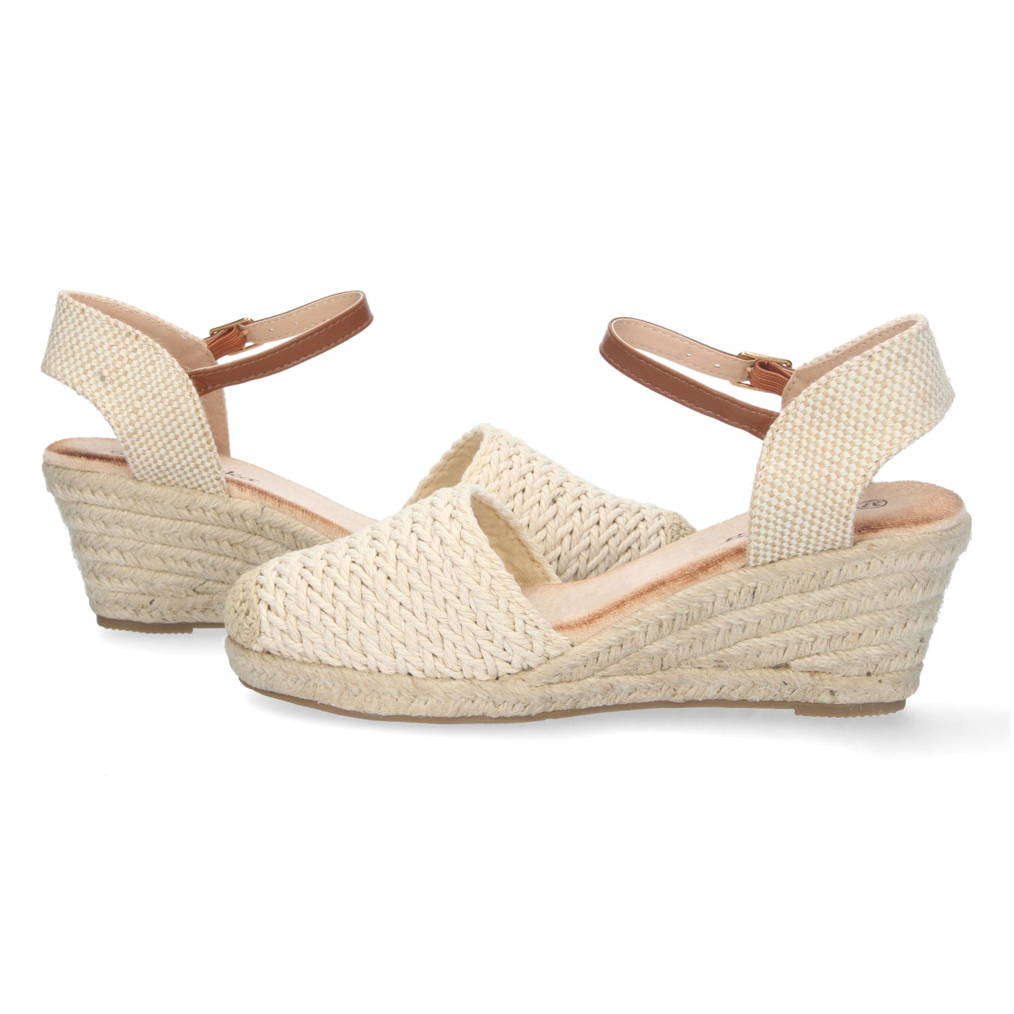 YSandalias tipo alpargatas para mujer, alpargatas beige, alpargatas con cuña para mujeres, temporada verano 2023, de Let's SecretsJ679-Beige