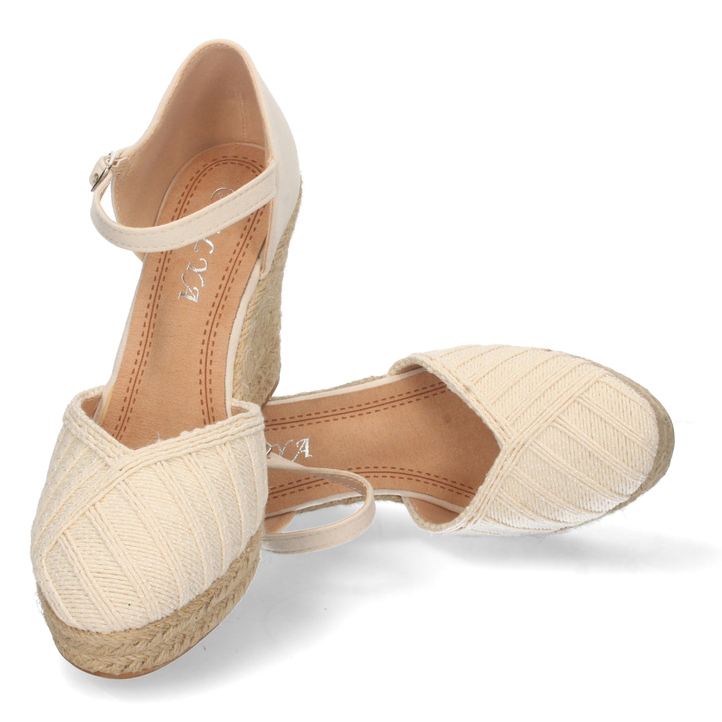 Sandalias de cuña, alpargatas de cuña, sandalias esparteras, sandalias tendencia verano 2023, descubre los cupones descuento de Let’s Secrets YZ21-75-Beige