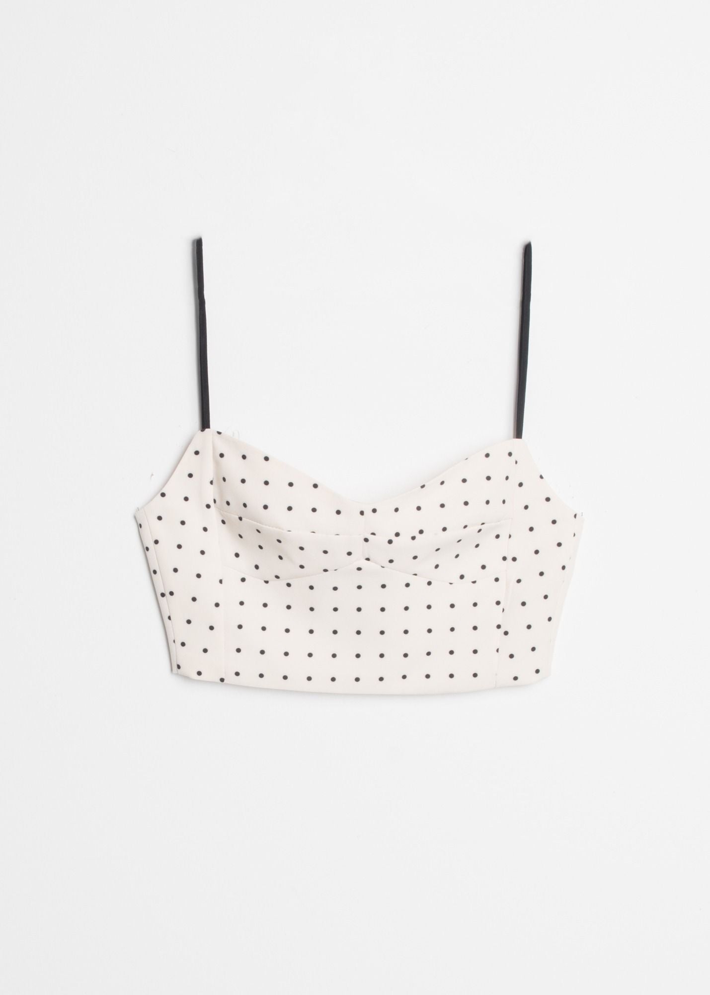 Top crop lunares beige mujer retro elástico