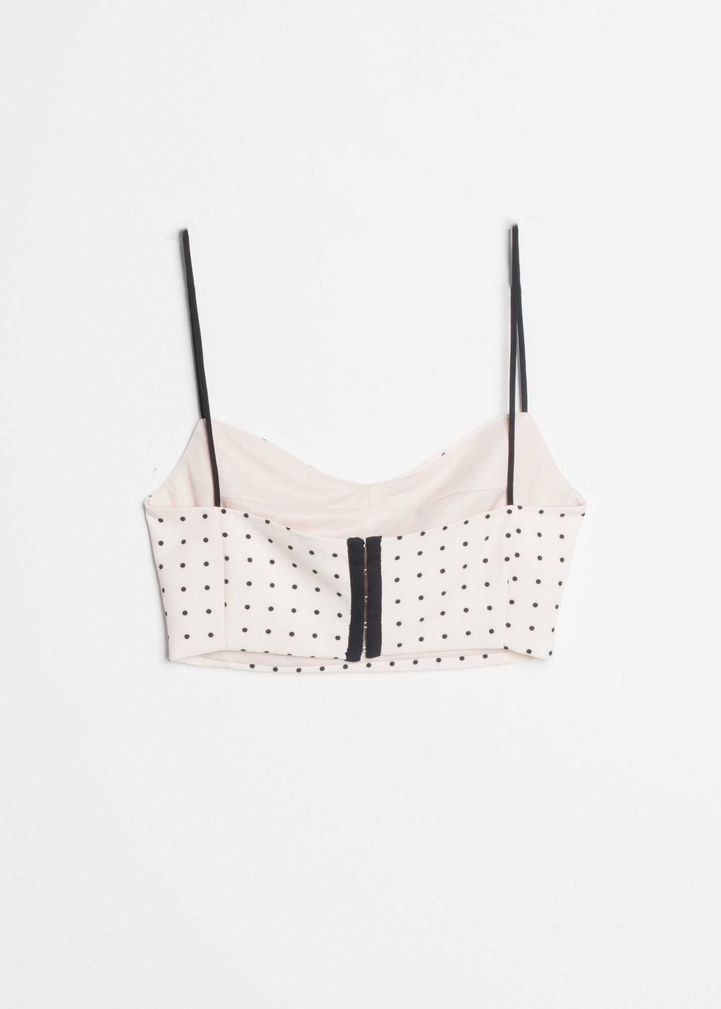 Top crop lunares beige mujer retro elástico