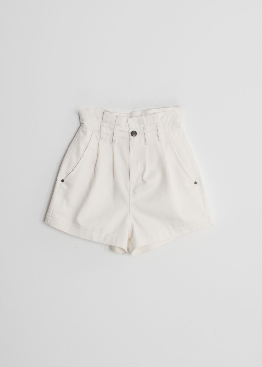 Bermuda paperbag algodón crudo mujer baggy