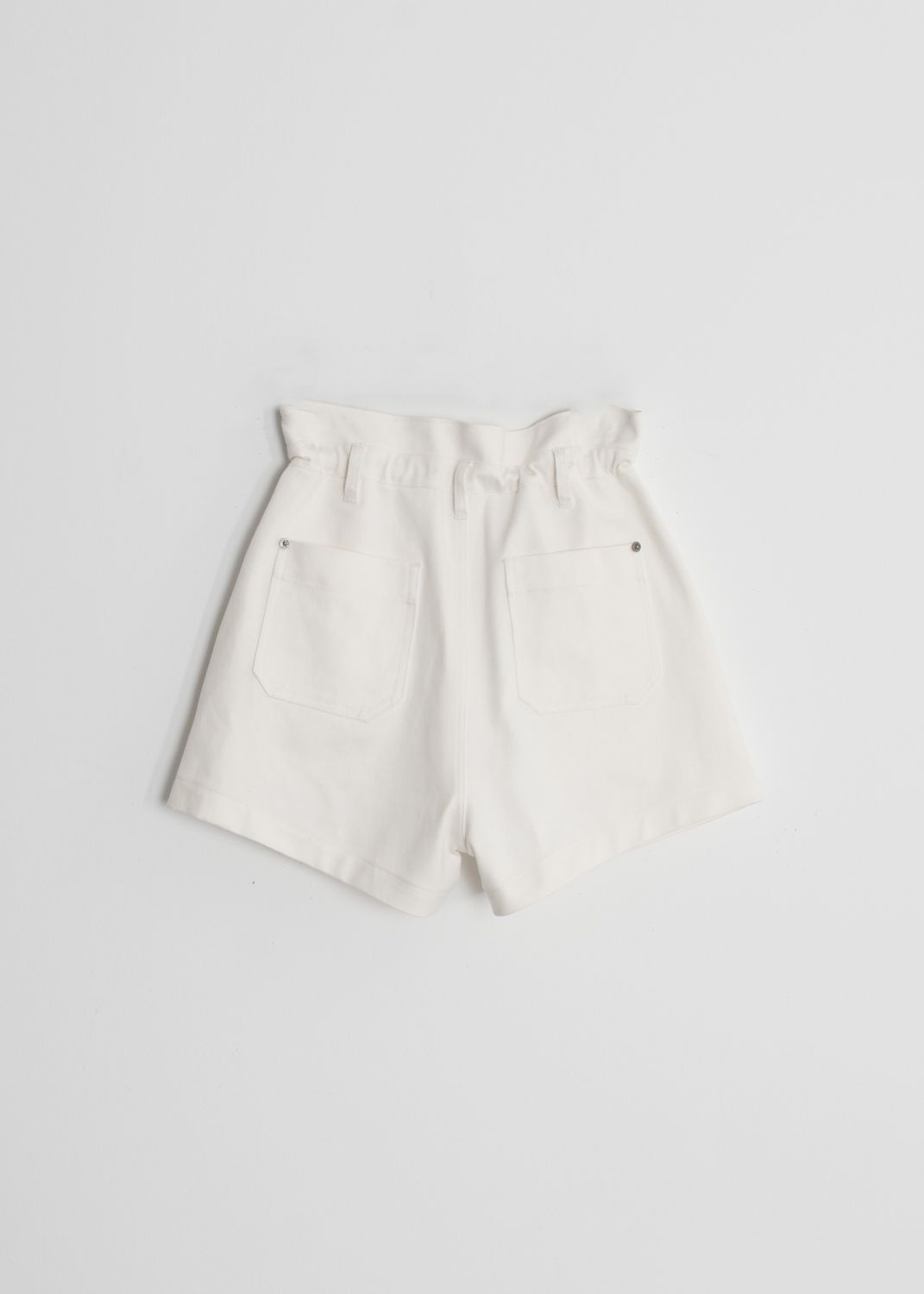Bermuda paperbag algodón crudo mujer baggy